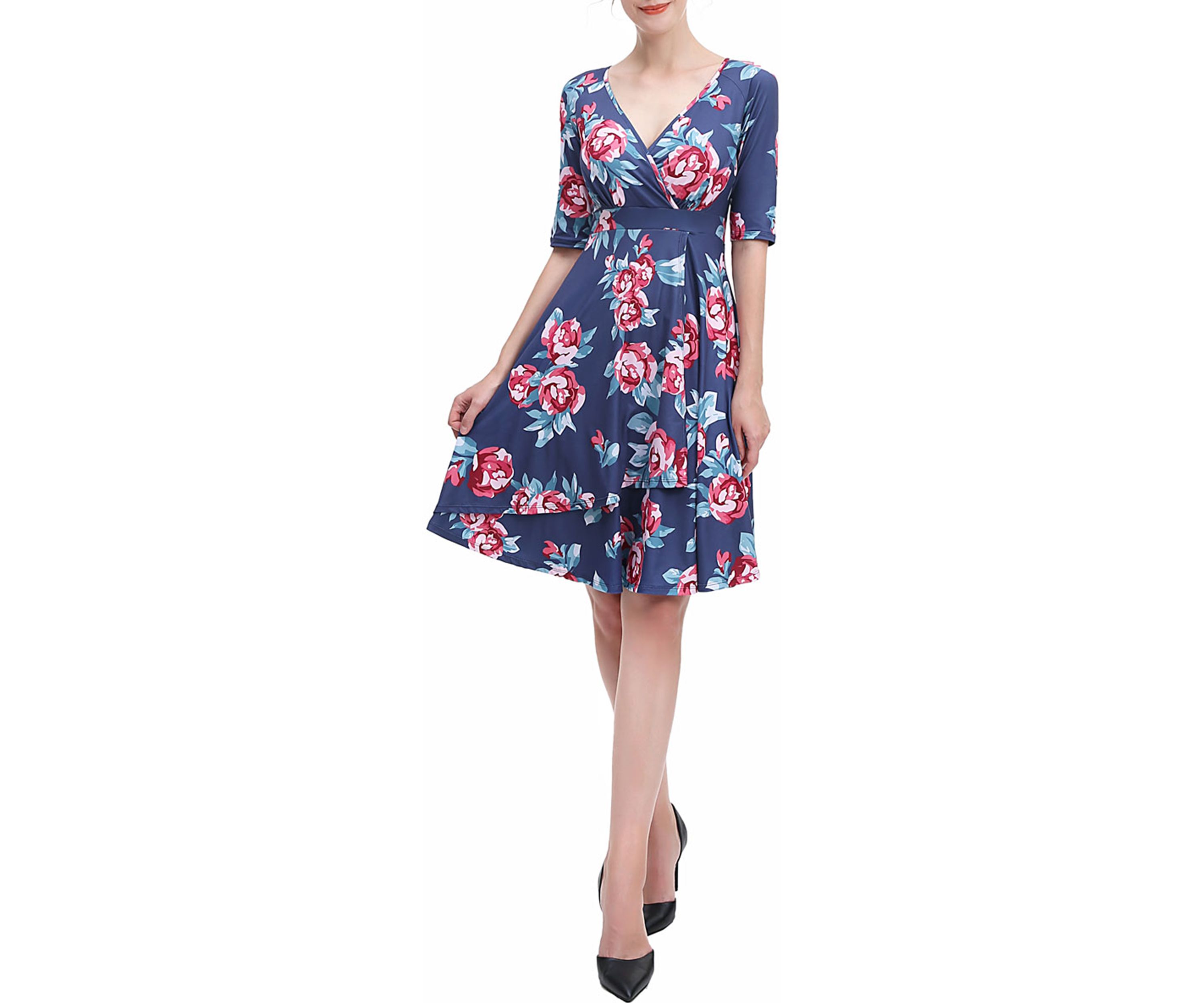 Portia FloralWrap Midi Dress