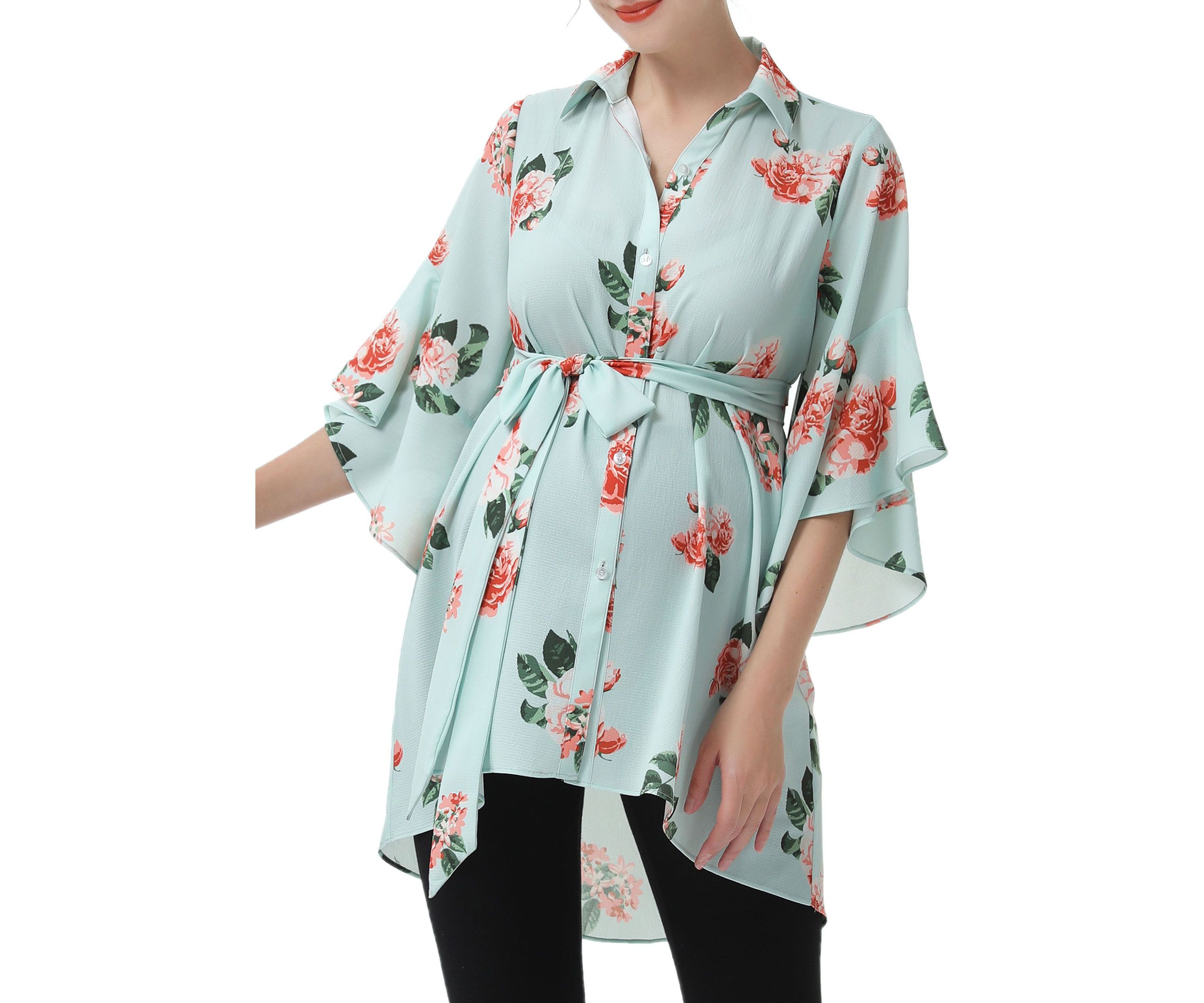 Maternity Emma Belted Nursing Blouse