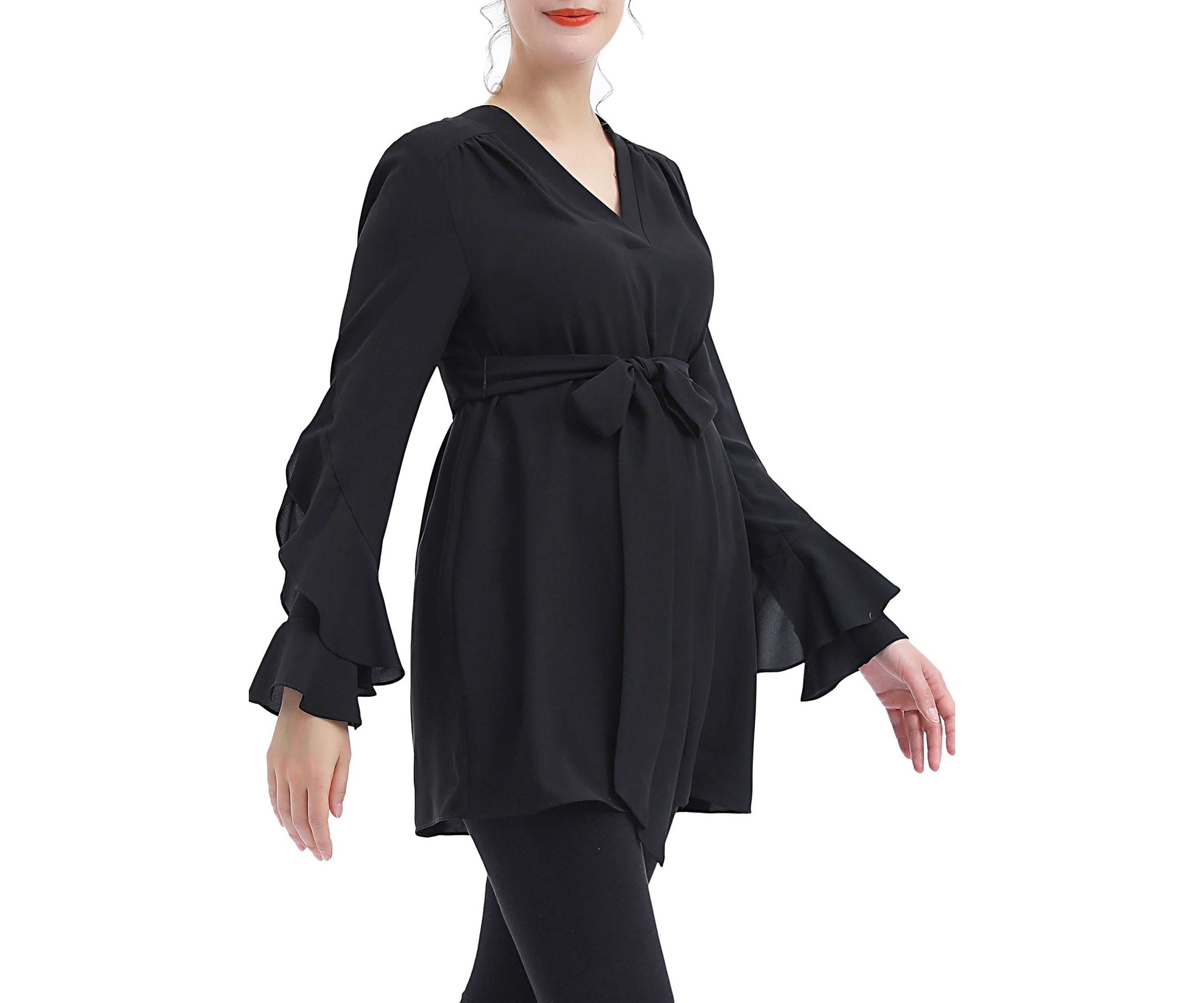 Maternity Kay V-Neck Belted Blouse