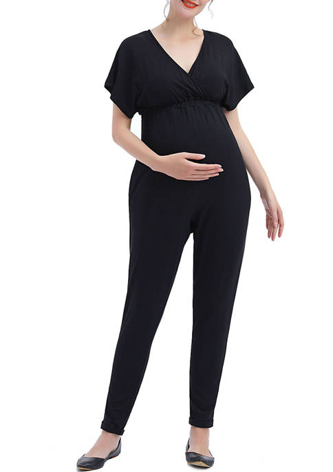 Maternity Lue V-Neck Nursing Jumpsuit