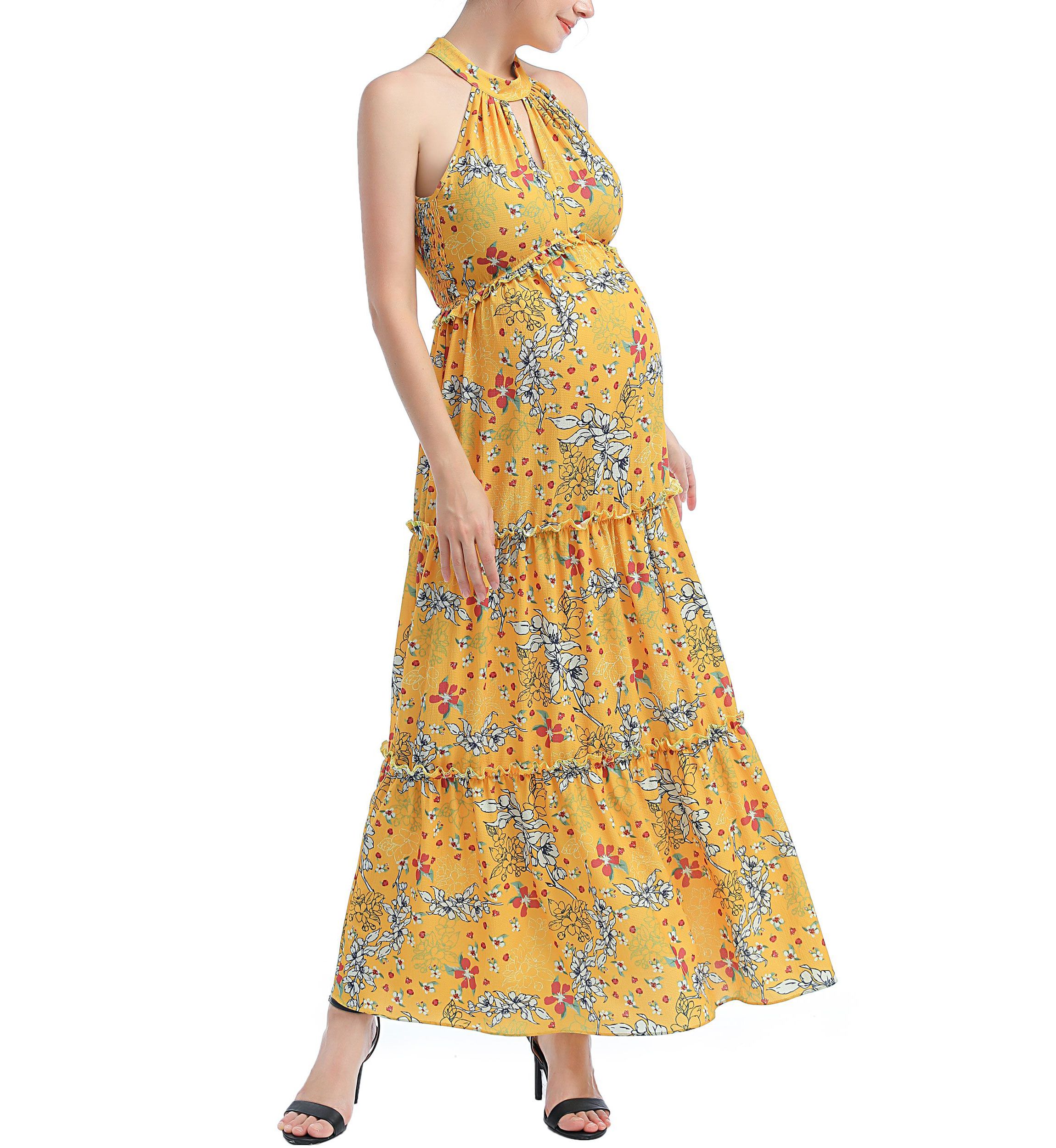 Materity Soleil Floral Print Maxi Dress