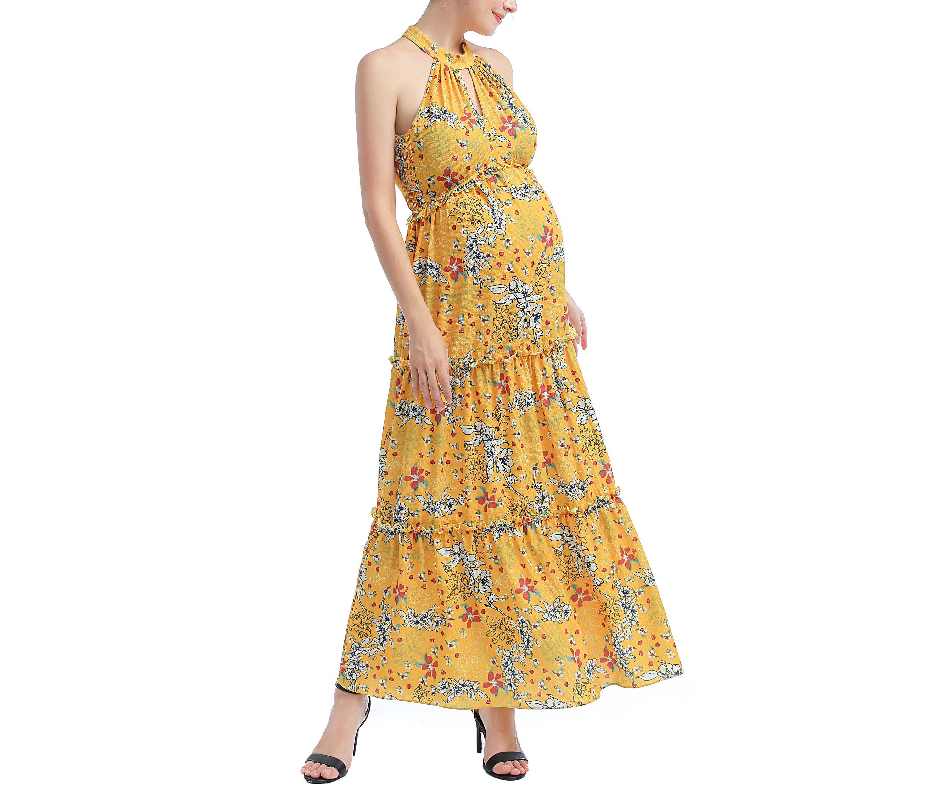Materity Soleil Floral Print Maxi Dress