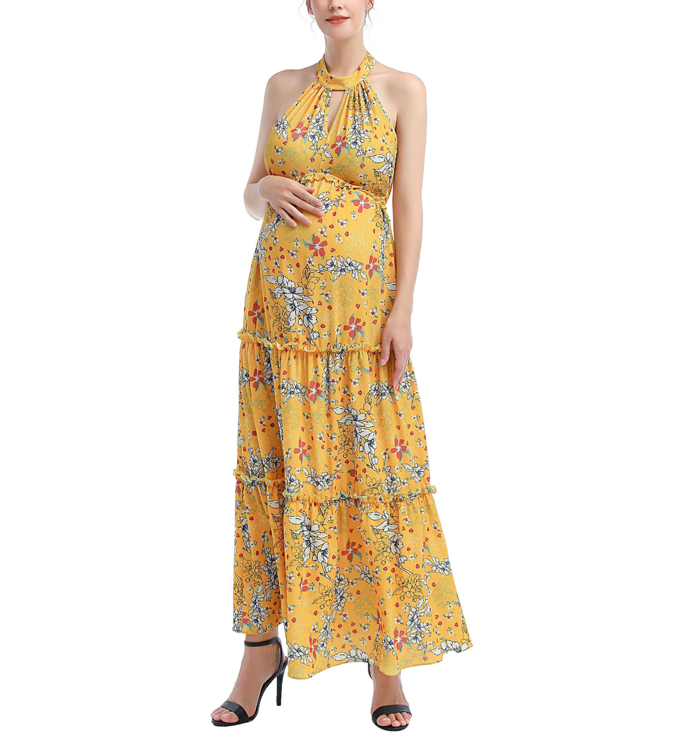 Materity Soleil Floral Print Maxi Dress