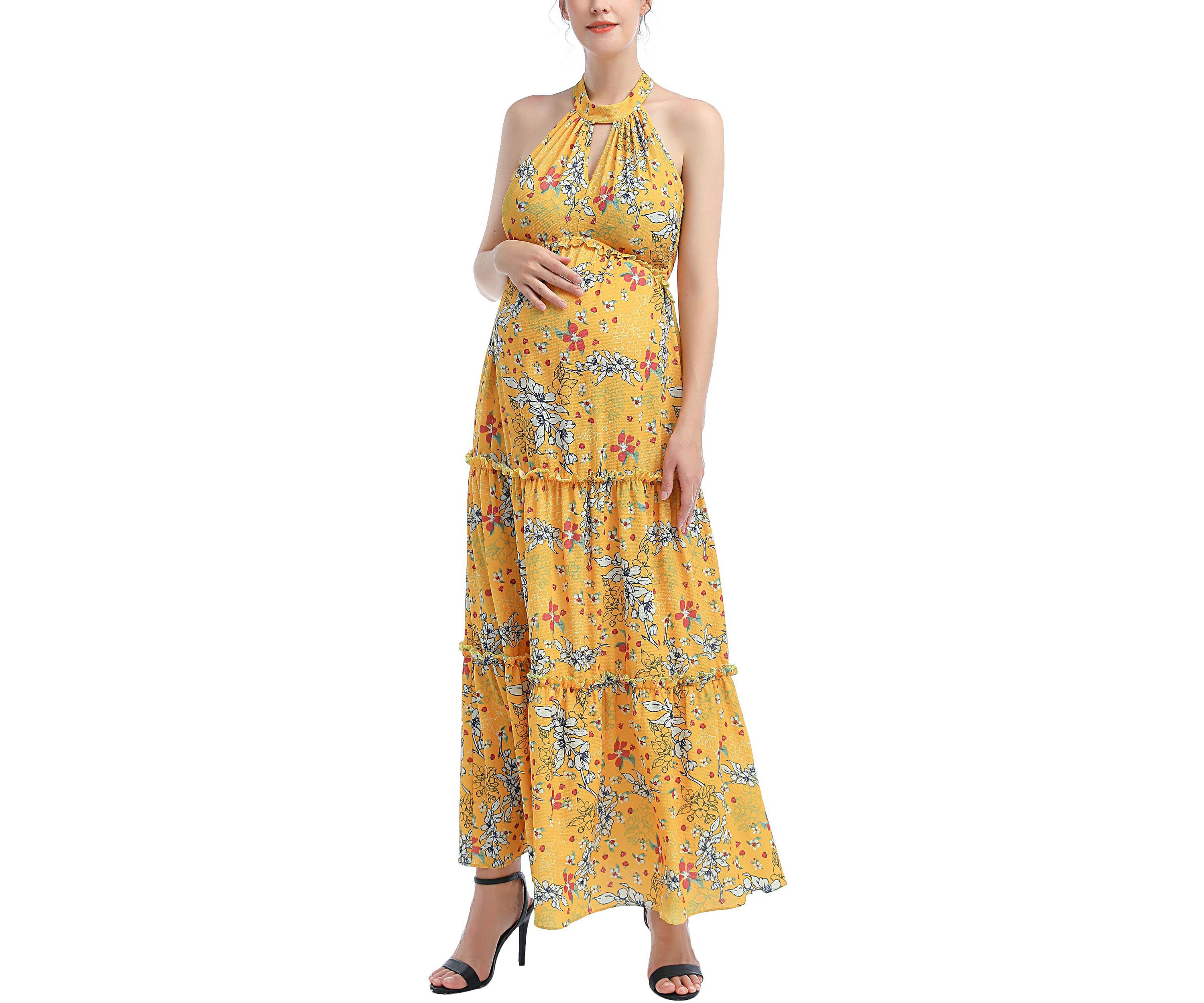 Materity Soleil Floral Print Maxi Dress