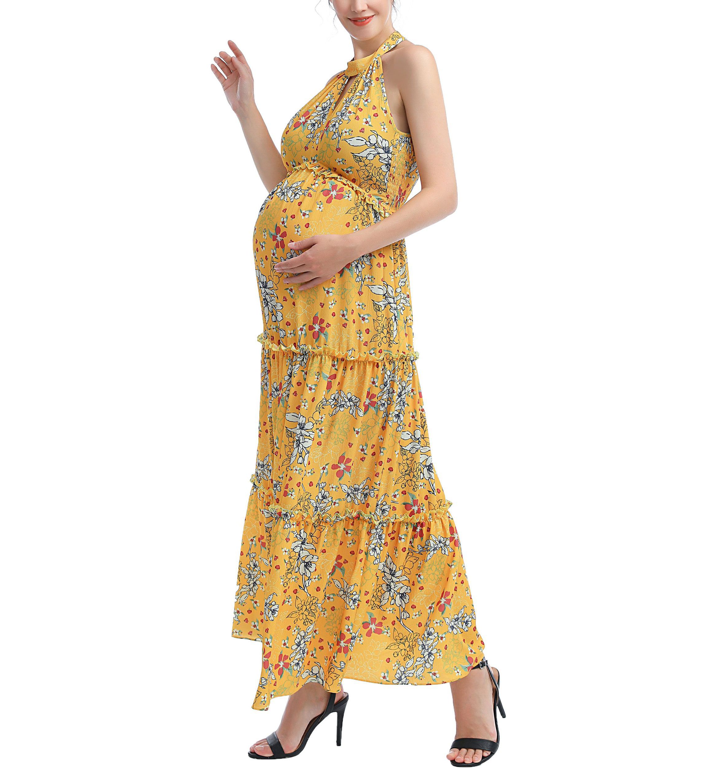 Materity Soleil Floral Print Maxi Dress