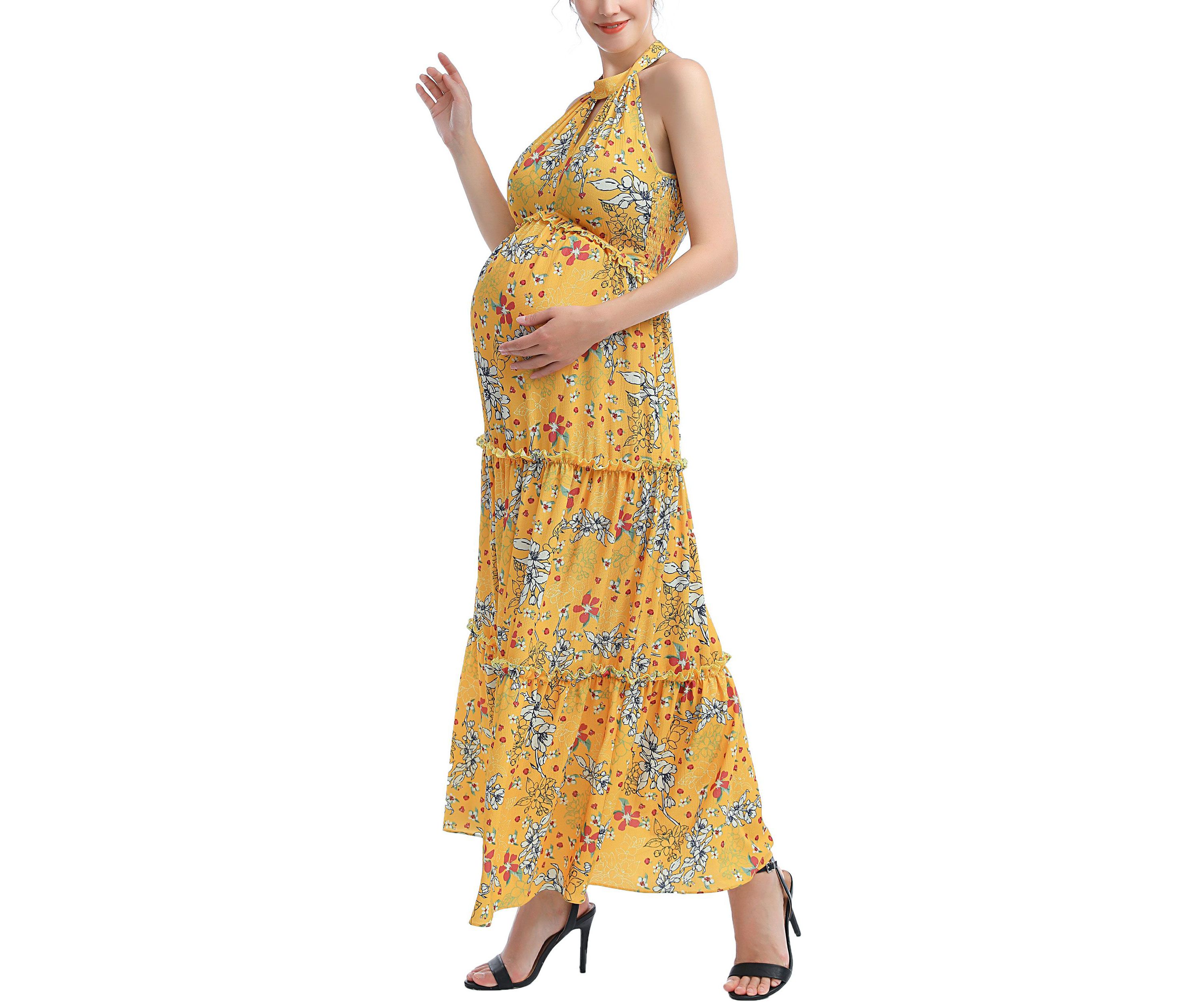 Materity Soleil Floral Print Maxi Dress