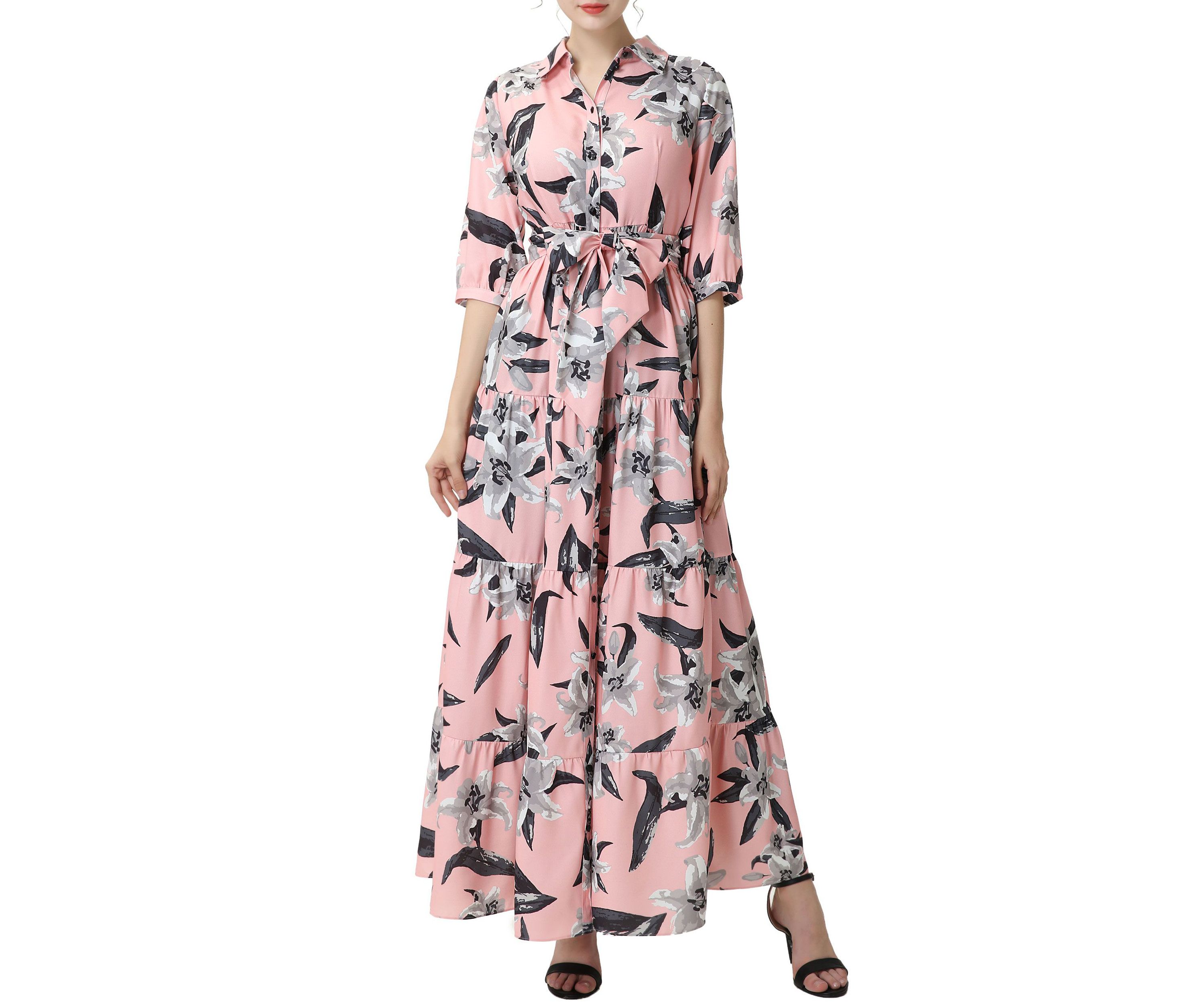 Materity Cora Nursing Maxi Shirt Dress