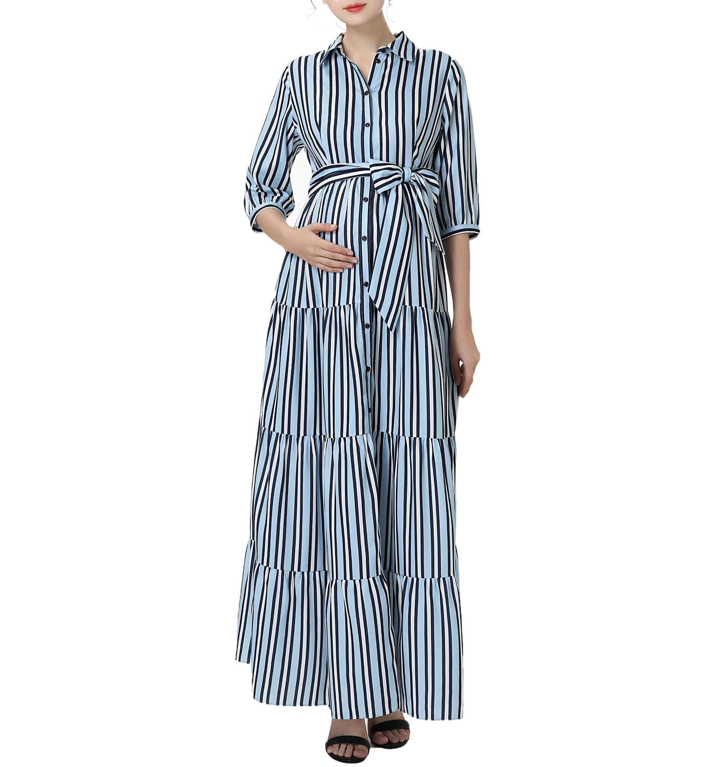 Materity Ruby Nursing Maxi Shirt Dress