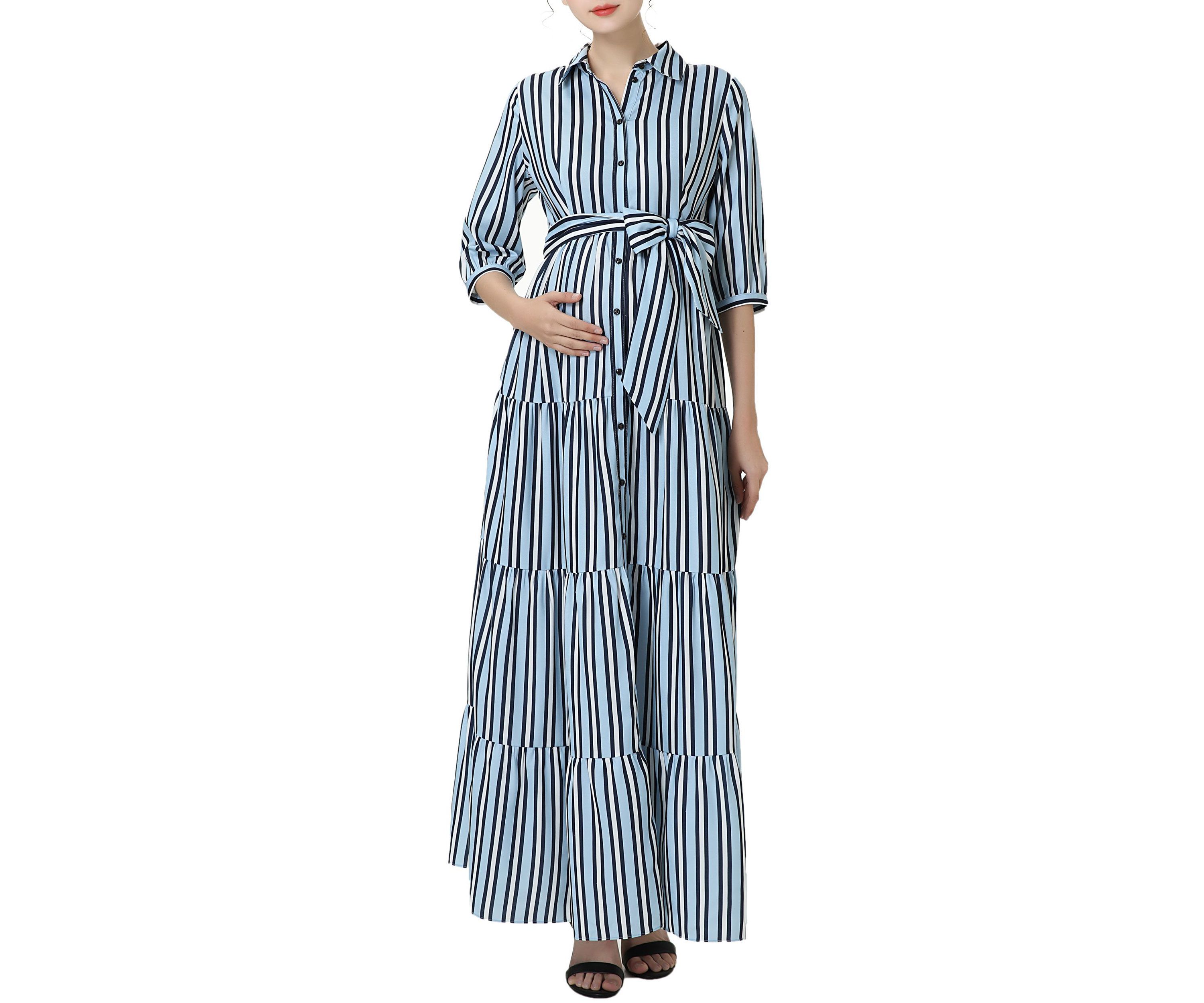 Materity Ruby Nursing Maxi Shirt Dress