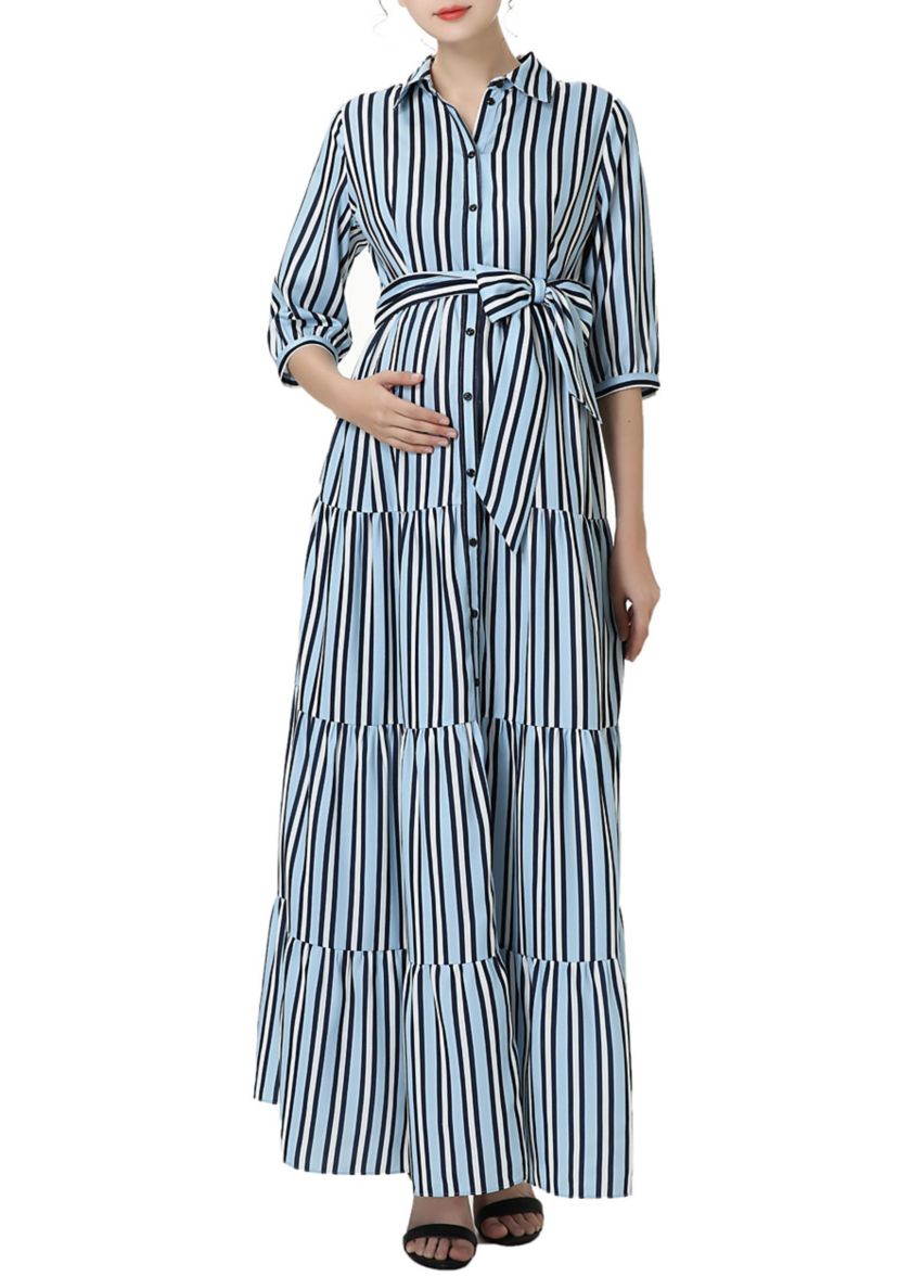 Materity Ruby Nursing Maxi Shirt Dress