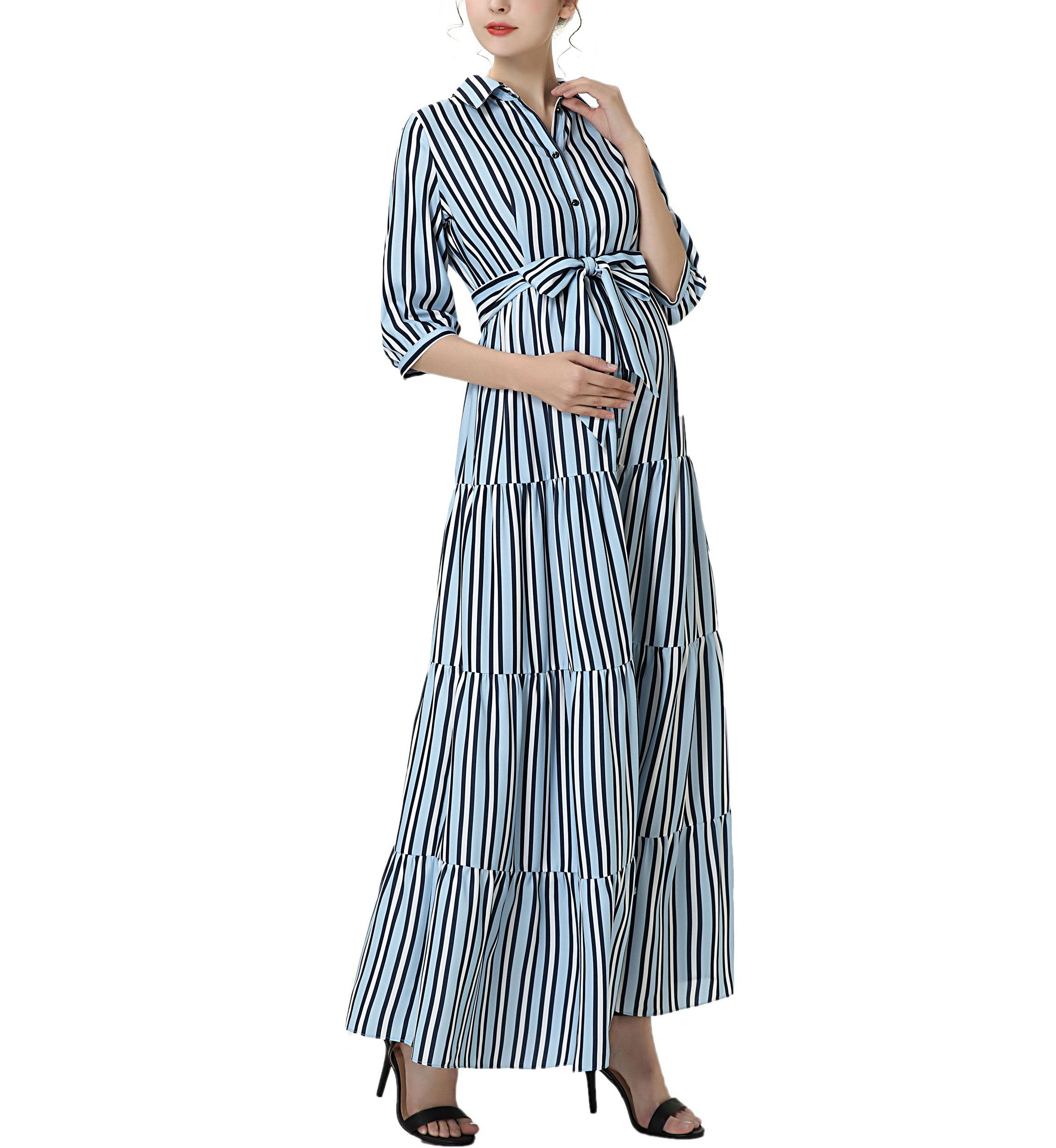Materity Ruby Nursing Maxi Shirt Dress