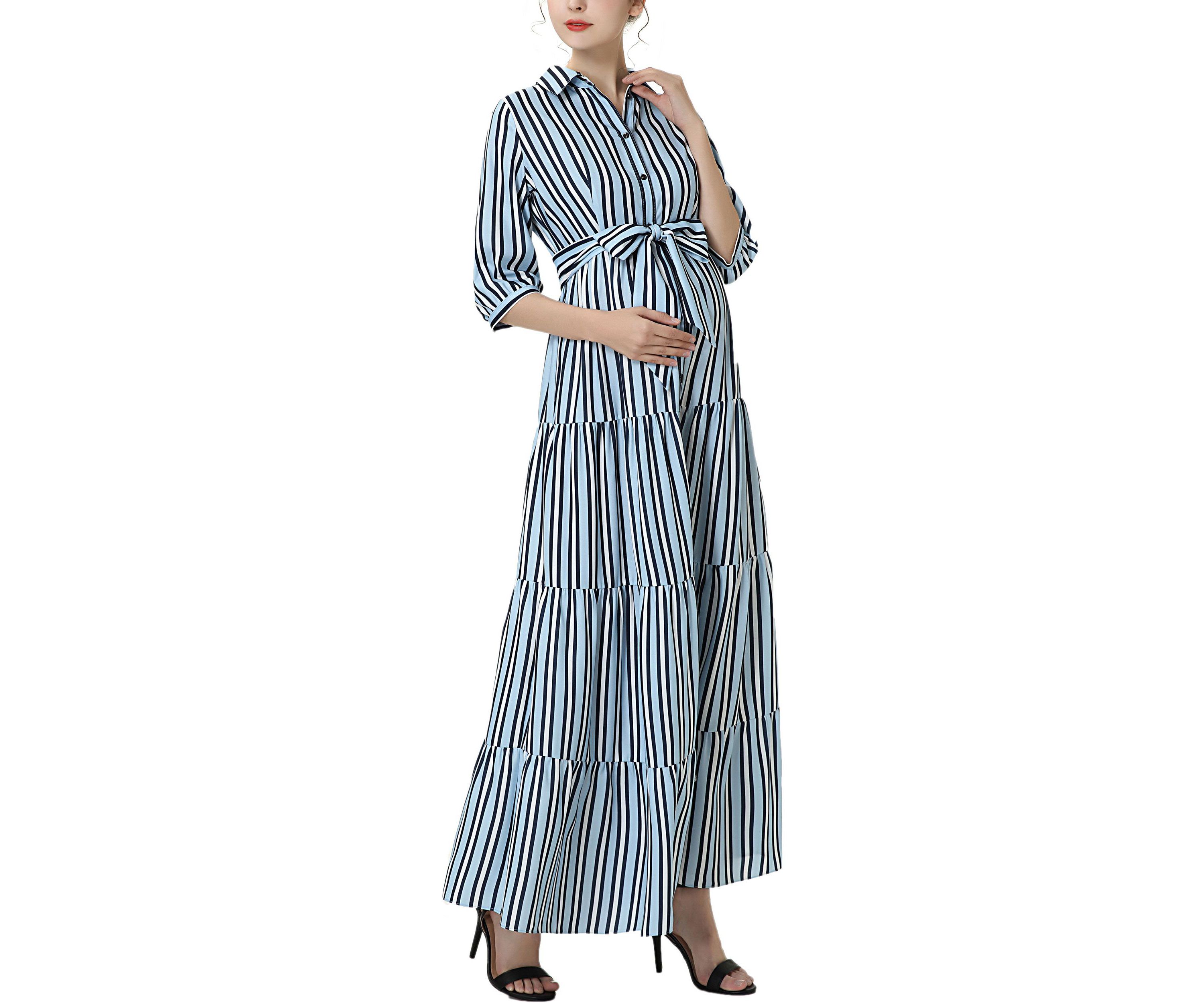 Materity Ruby Nursing Maxi Shirt Dress