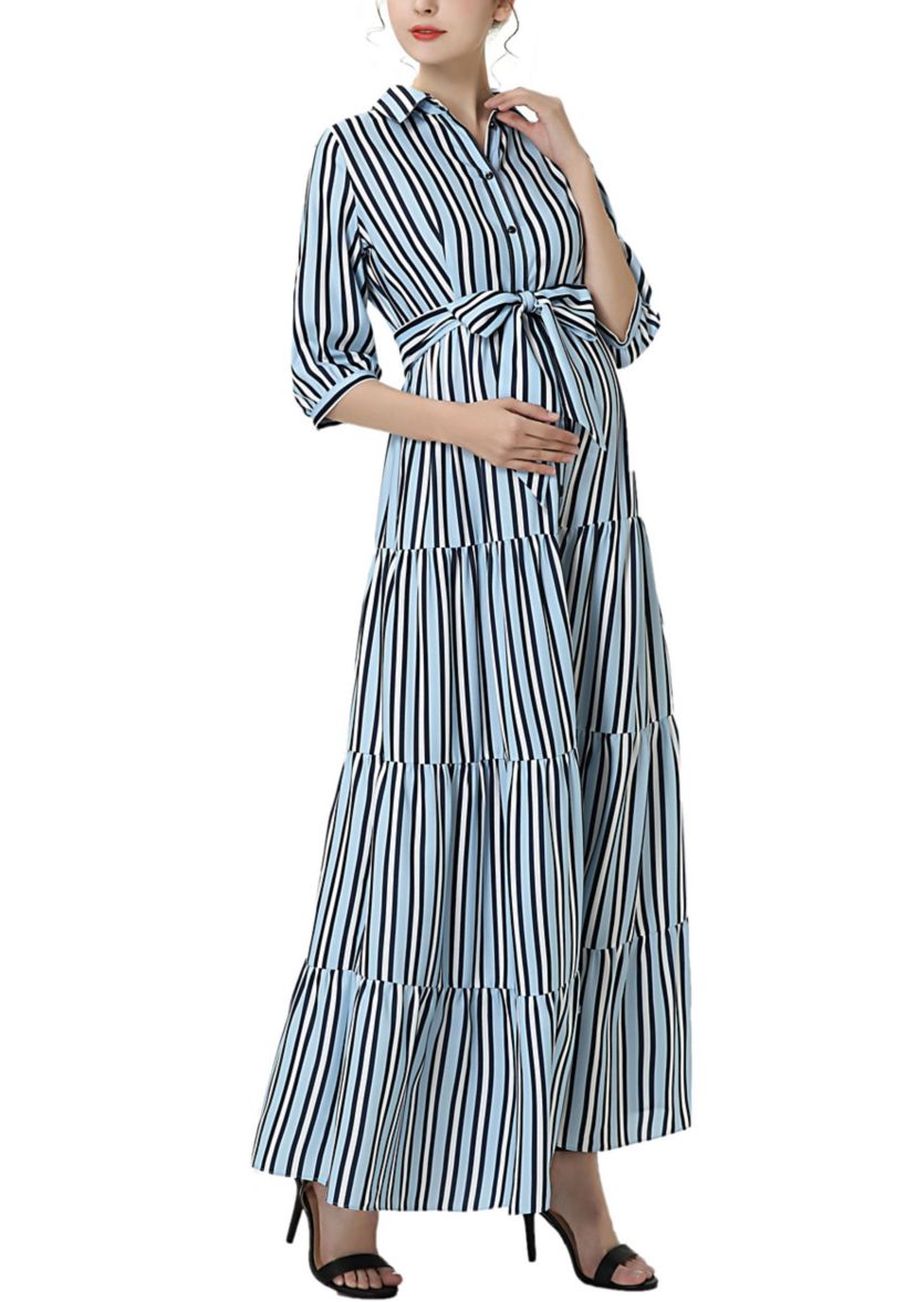 Materity Ruby Nursing Maxi Shirt Dress