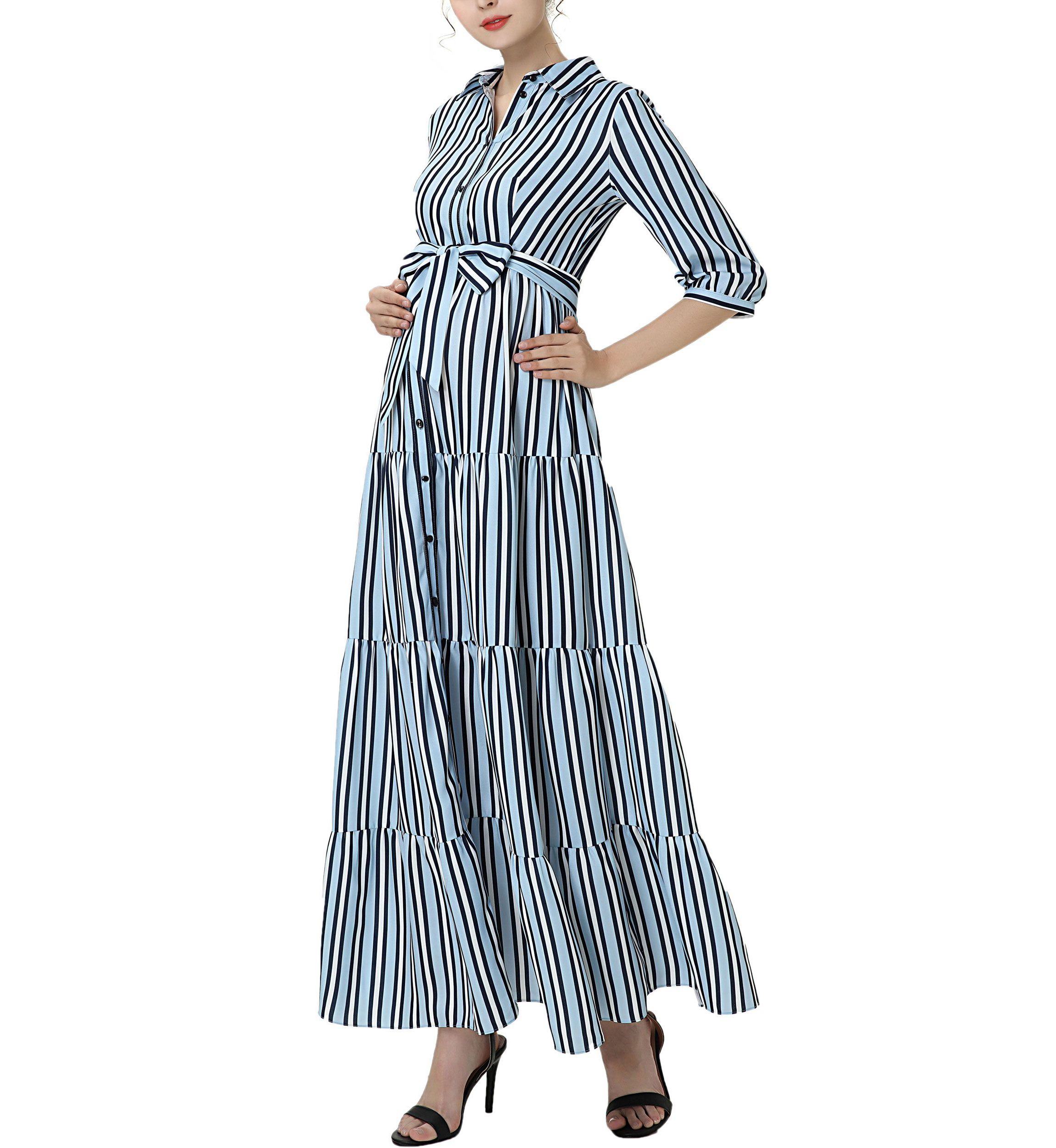 Materity Ruby Nursing Maxi Shirt Dress