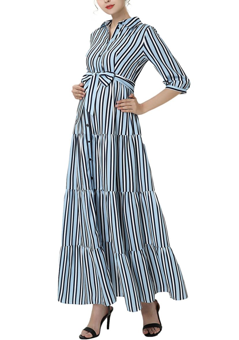 Materity Ruby Nursing Maxi Shirt Dress
