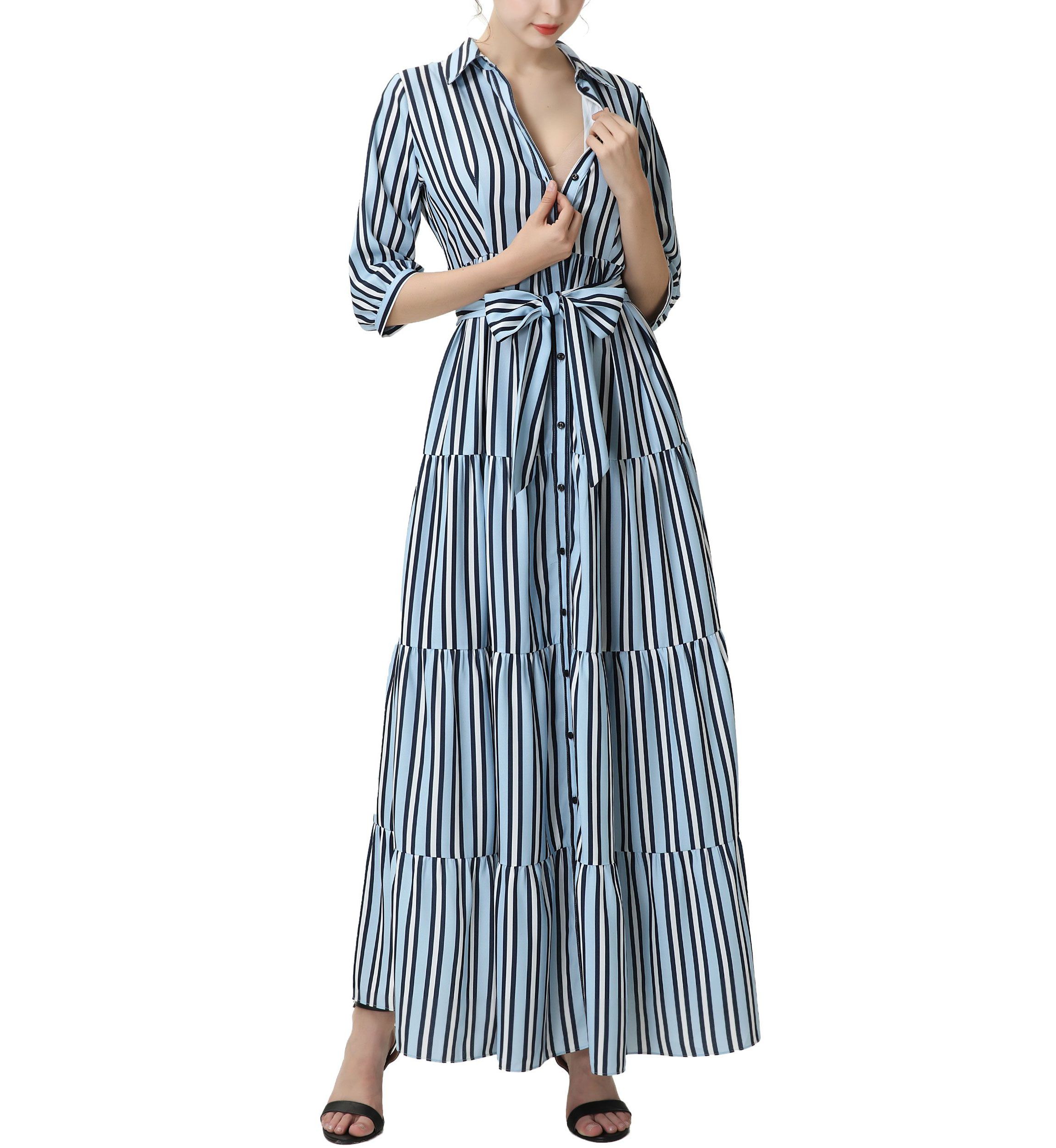 Materity Ruby Nursing Maxi Shirt Dress