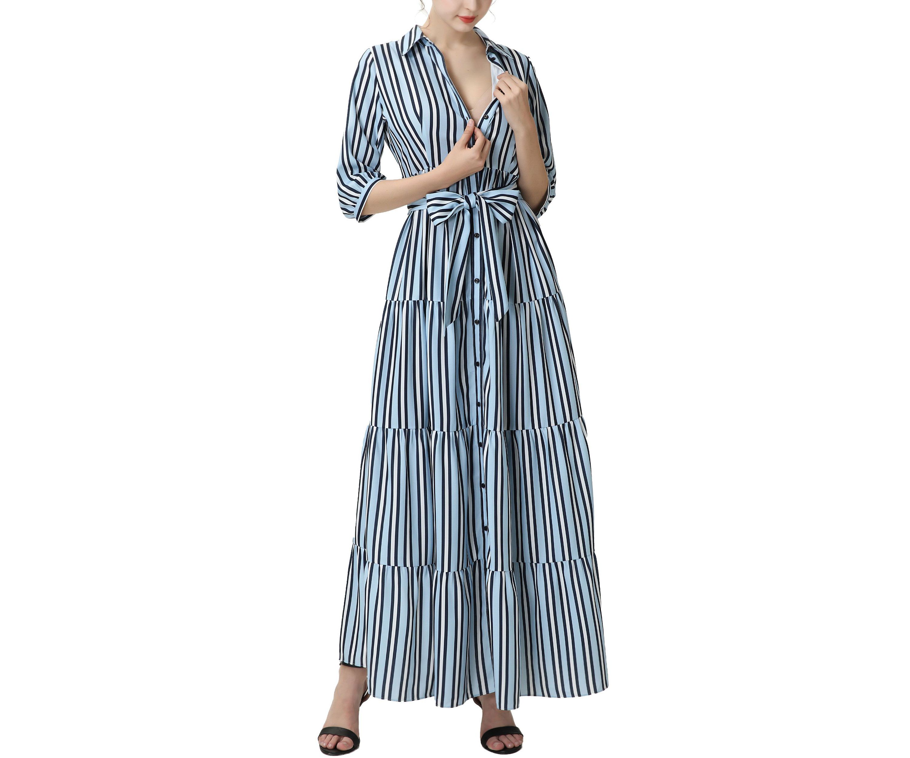 Materity Ruby Nursing Maxi Shirt Dress