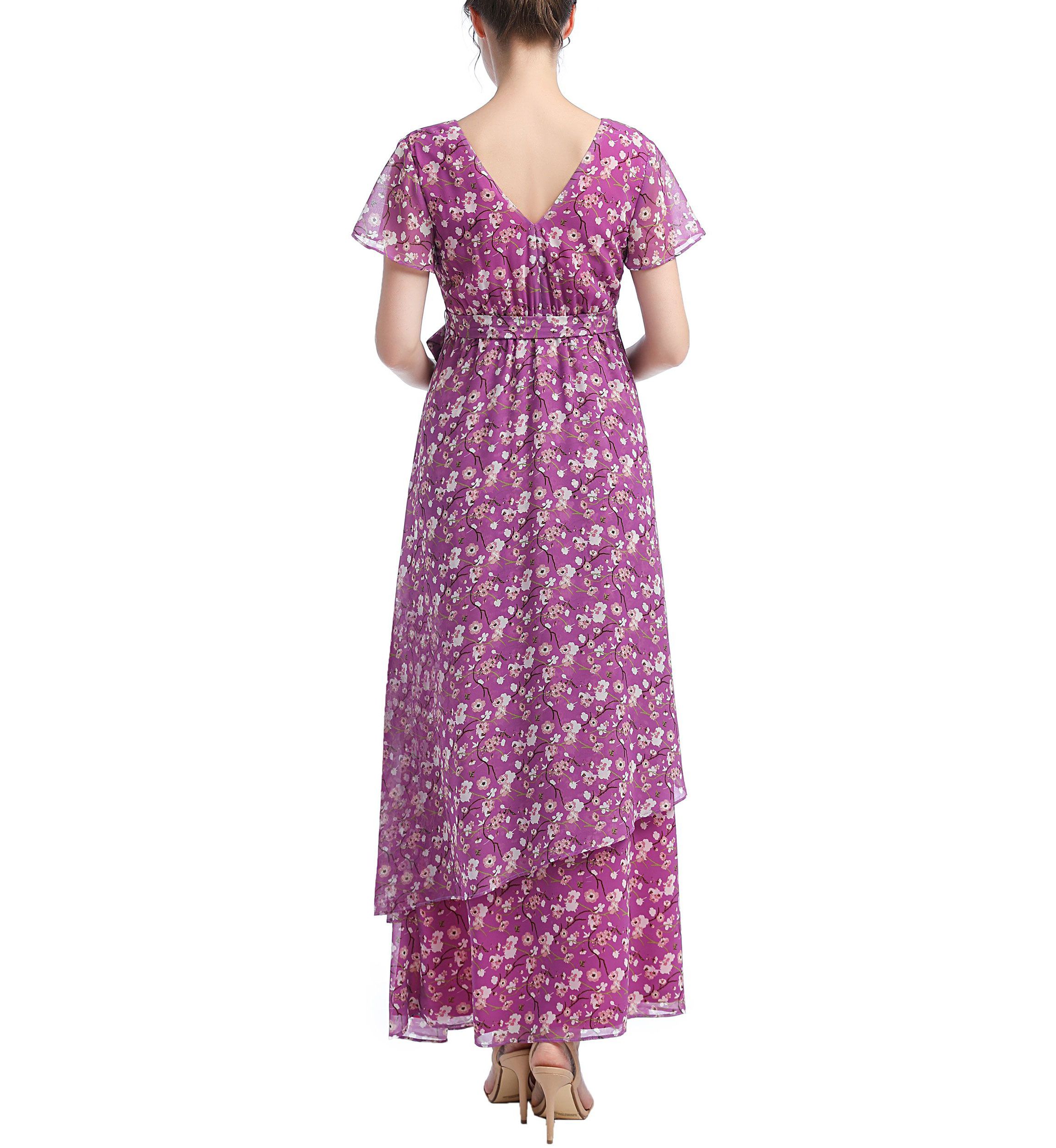 Materity Jolene Faux Wrap Chiffon Maxi Dress