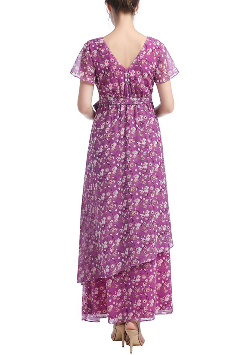 Materity Jolene Faux Wrap Chiffon Maxi Dress