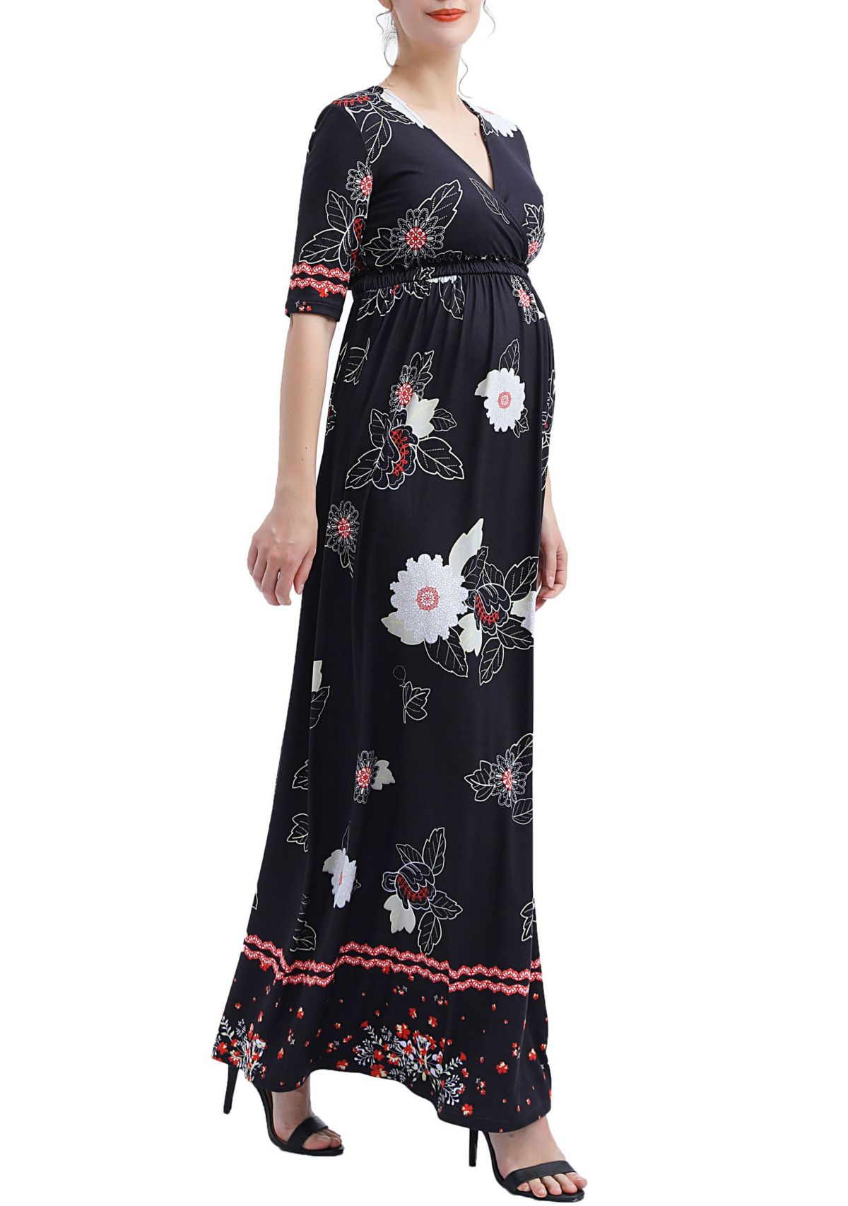 Materity Eira V-Neck Maxi Nursing Dress