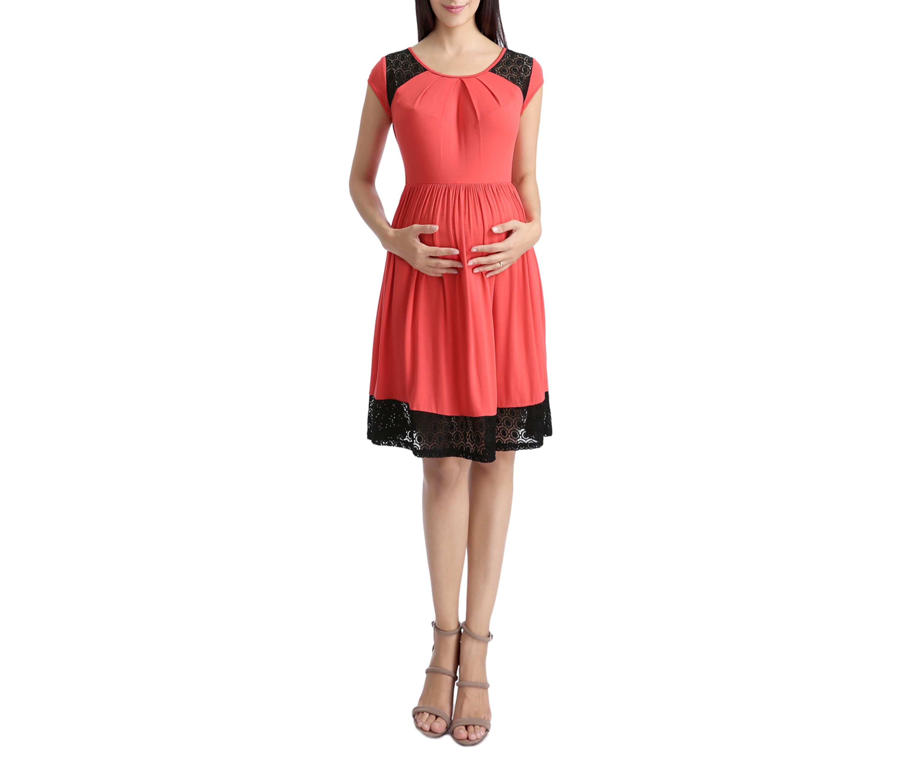 Maternity Lacey Accent Skater Dress