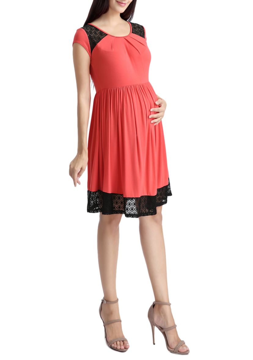 Maternity Lacey Accent Skater Dress