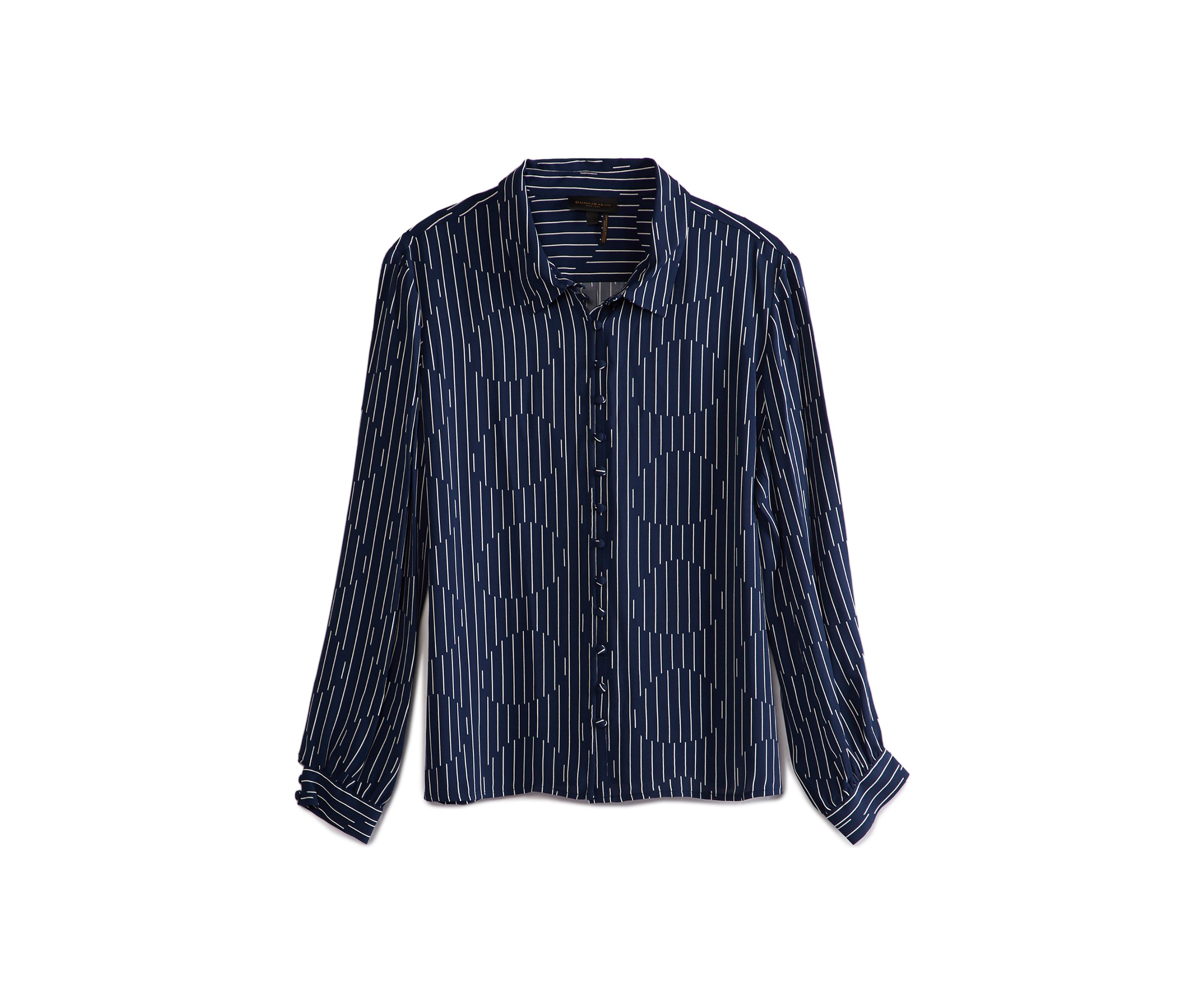 Womens Covered Button Front Woven Shirt