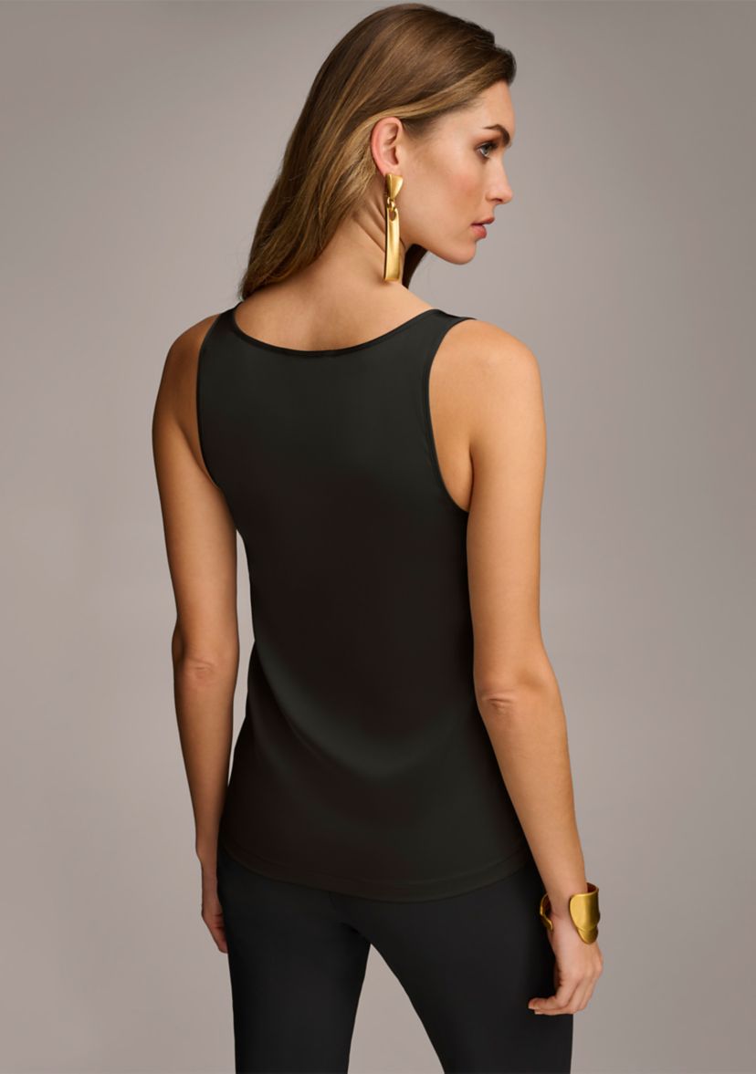 Womens Solid Scoop Neck Tank Top