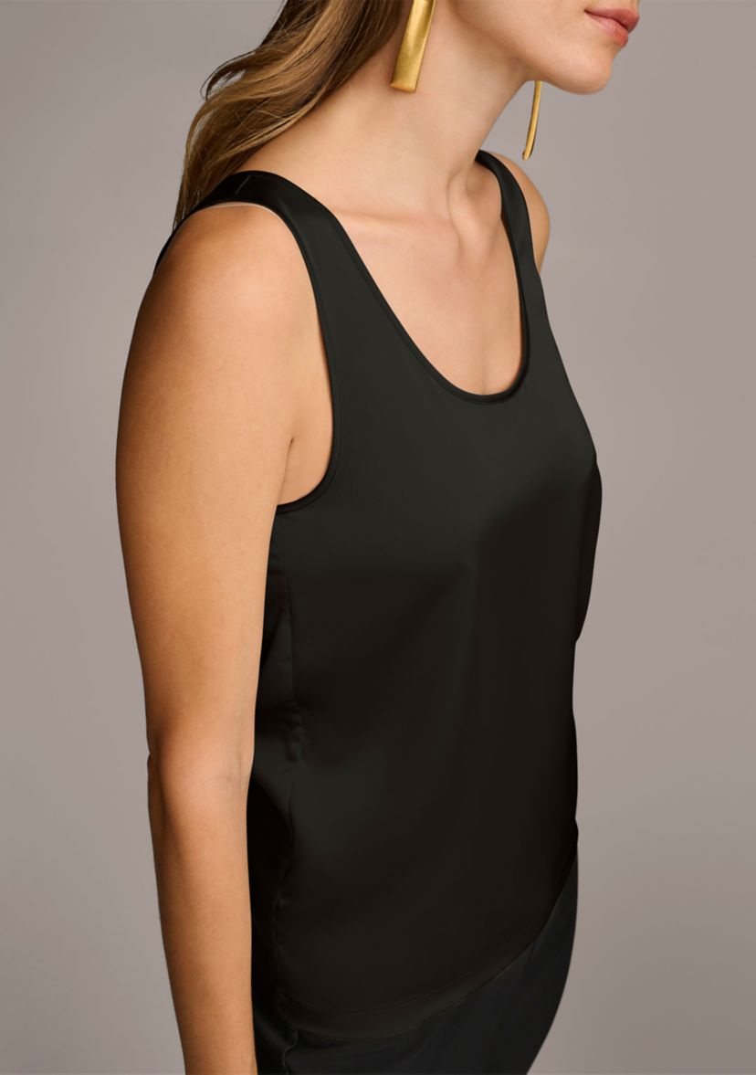 Womens Solid Scoop Neck Tank Top