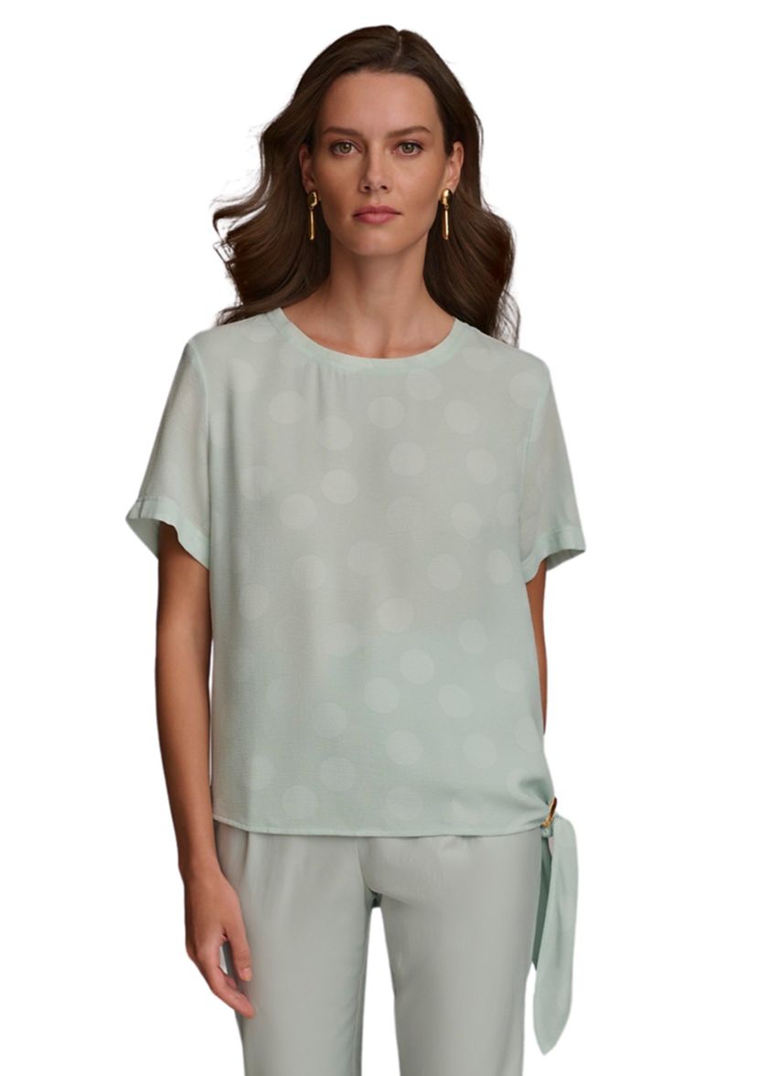 Womens Tie Detail Dot Printed Blouse