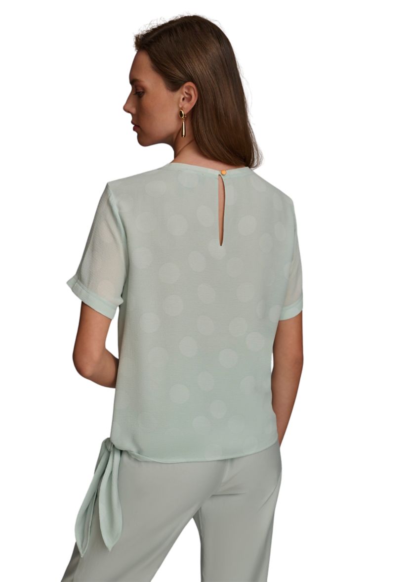 Womens Tie Detail Dot Printed Blouse