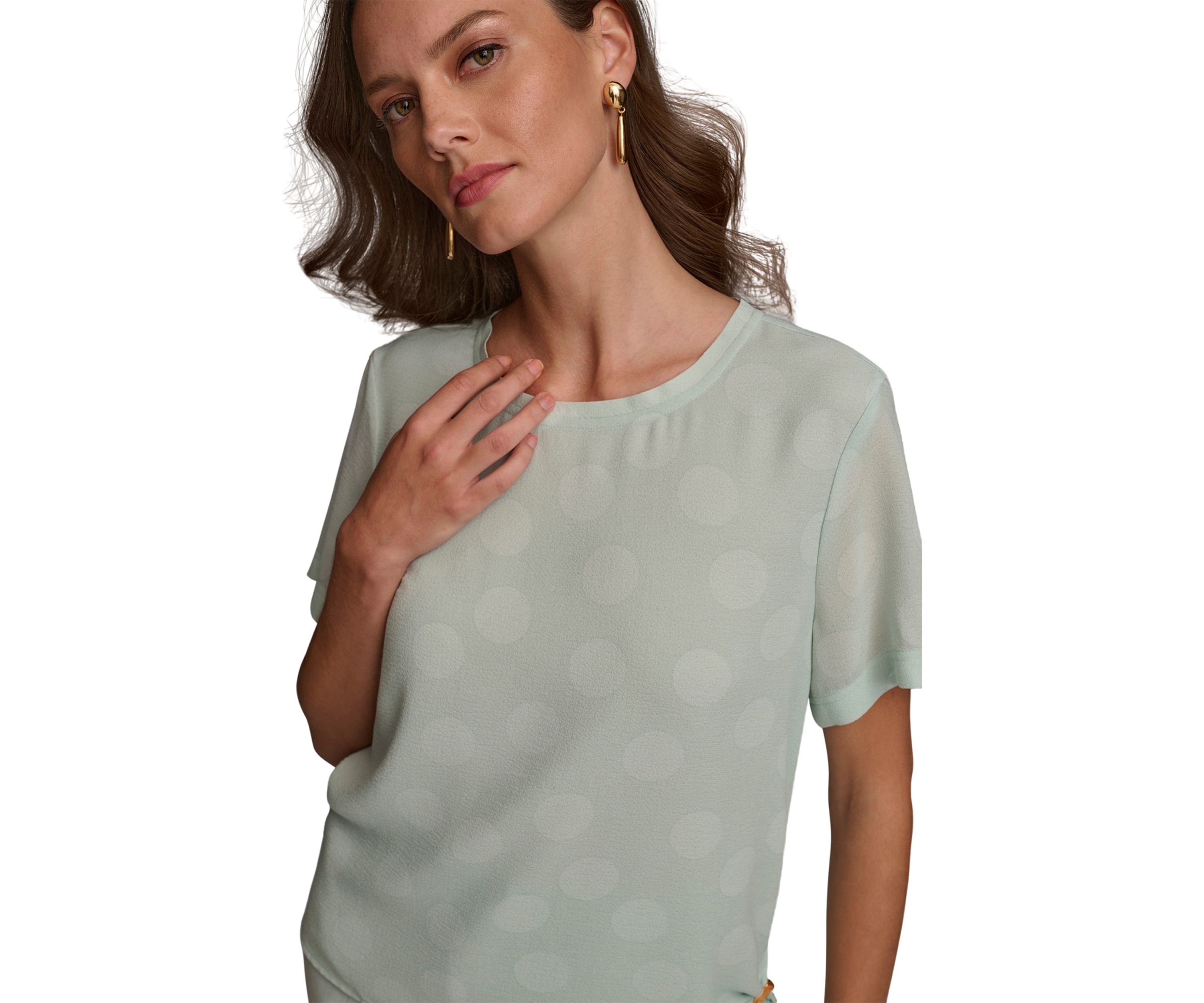 Womens Tie Detail Dot Printed Blouse
