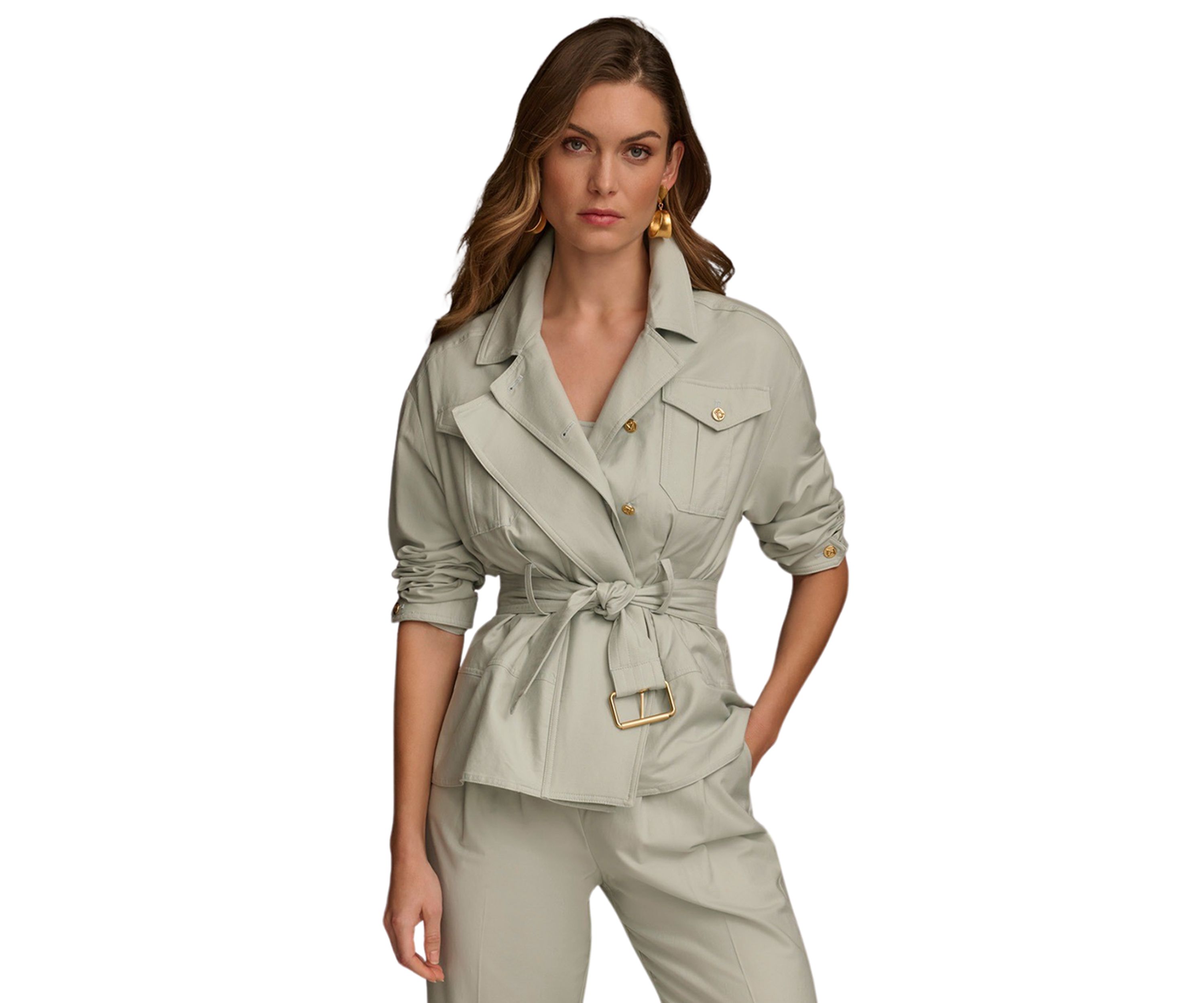 Womens Belted Utility Ryn Twill Jacket