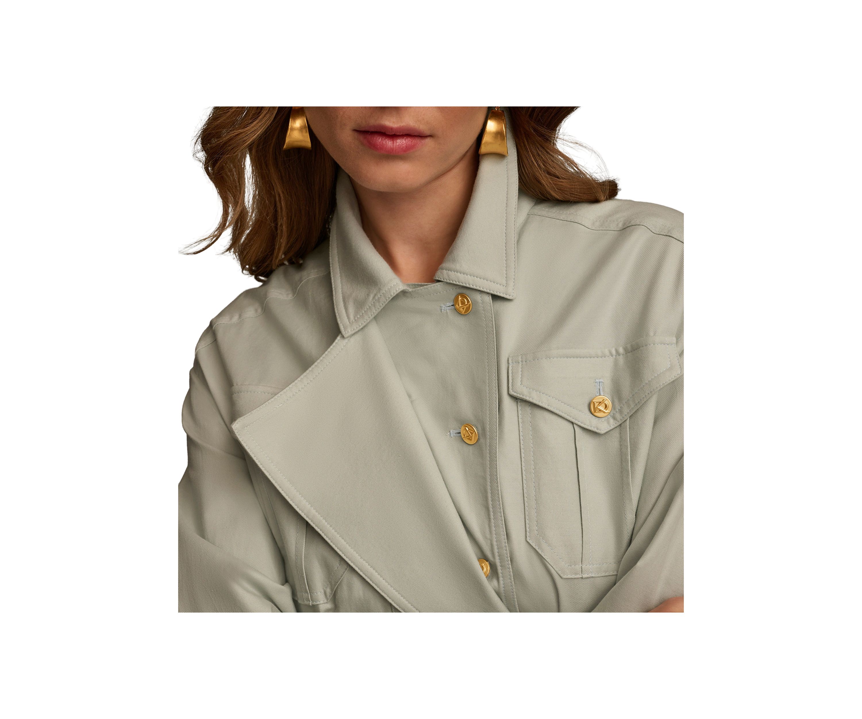 Womens Belted Utility Ryn Twill Jacket