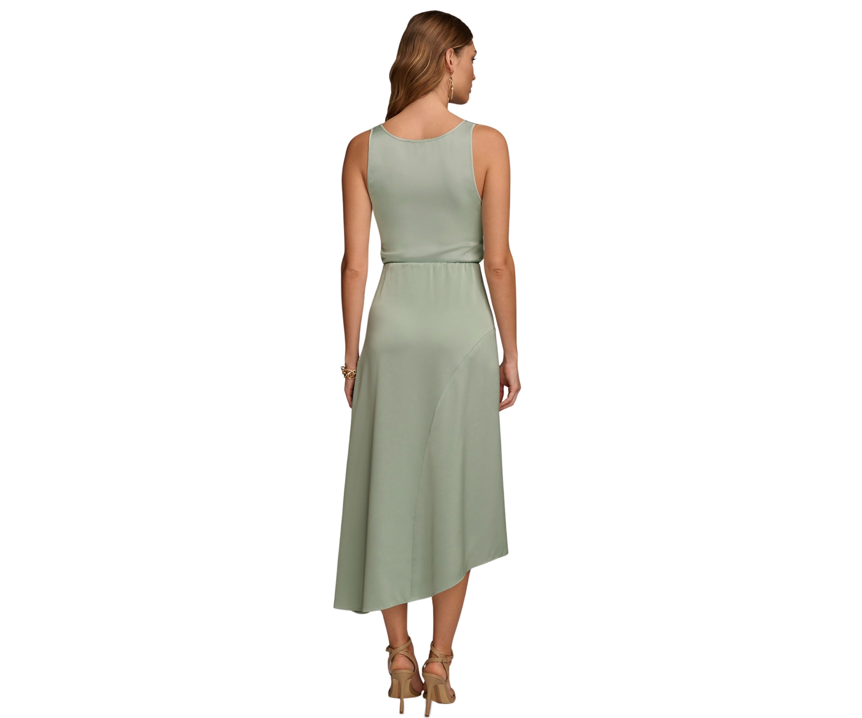 Womens Asymmetrical Ruffle Hem Skirt