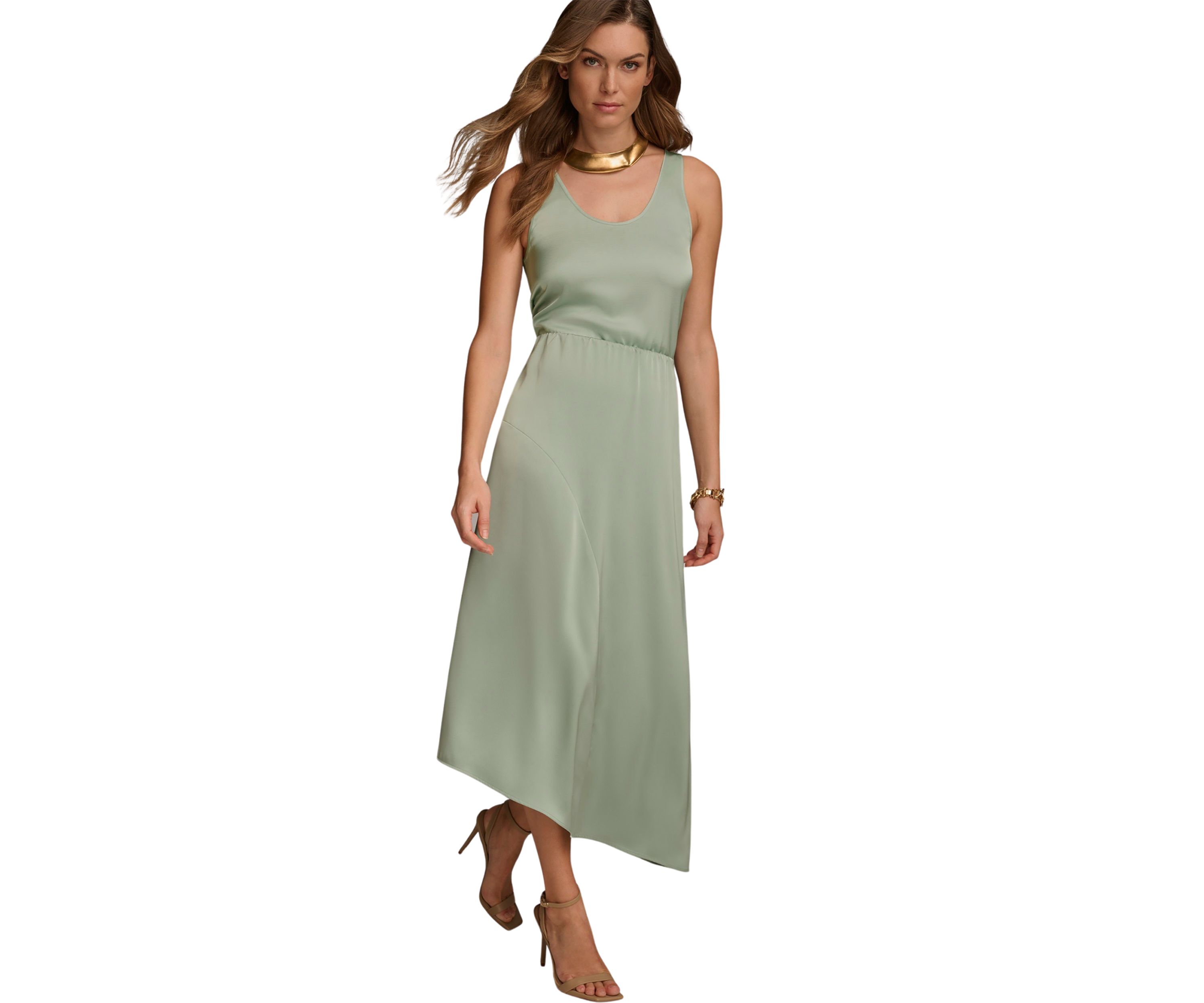 Womens Asymmetrical Ruffle Hem Skirt