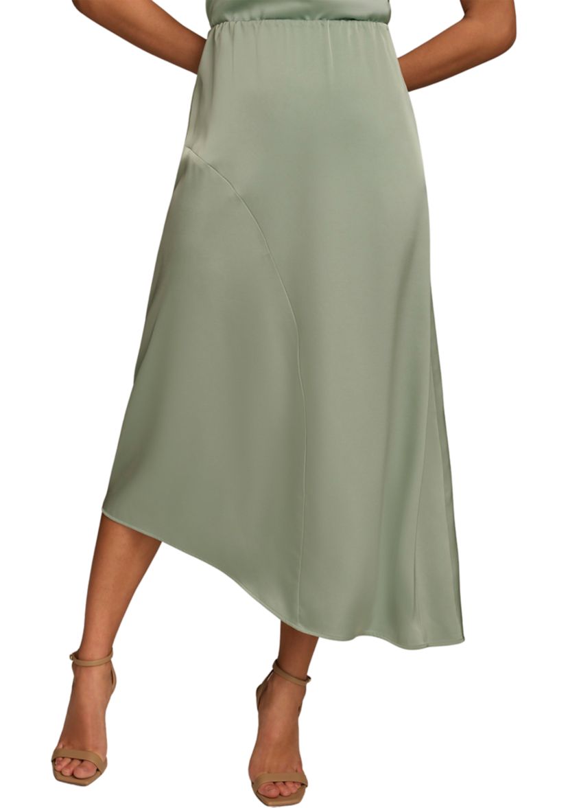 Womens Asymmetrical Ruffle Hem Skirt