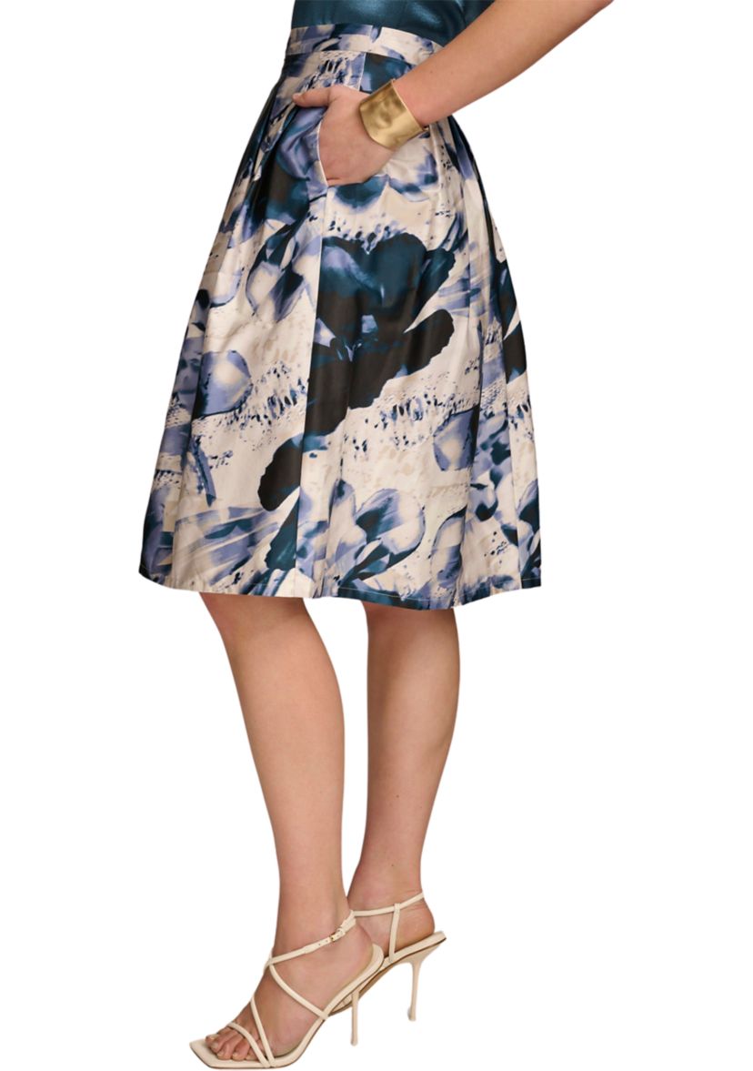 Womens Floral A-Line Skirt
