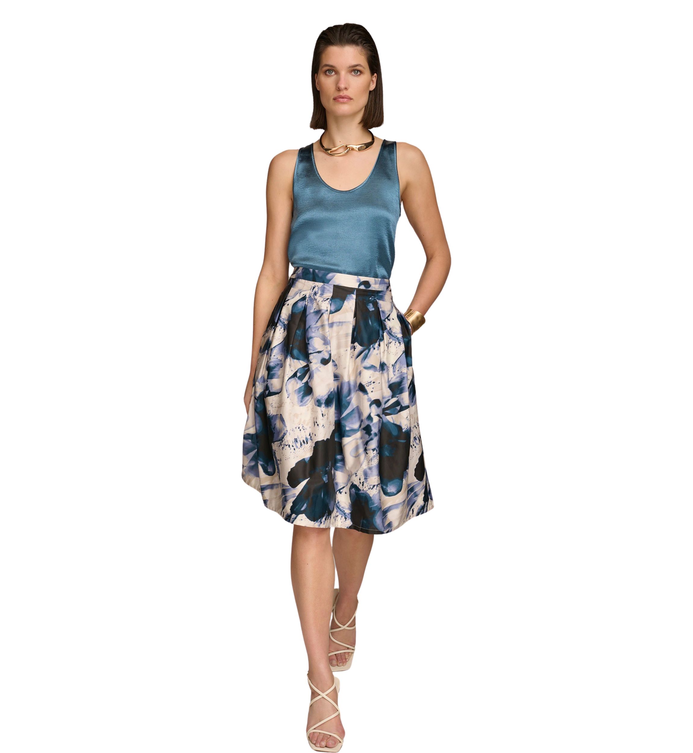 Womens Floral A-Line Skirt