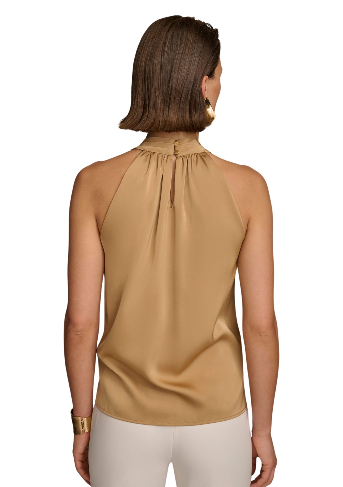 Womens Twist Front Halter Blouse