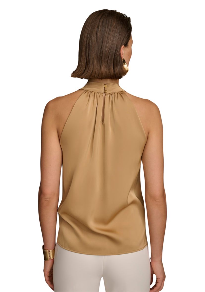 Womens Twist Front Halter Blouse