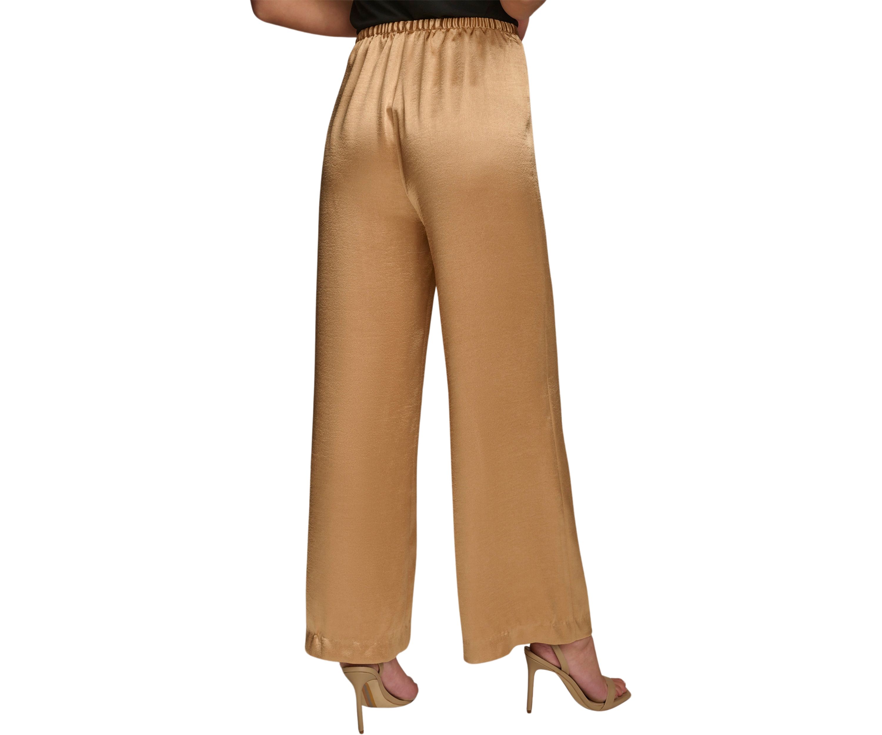 Womens Wide Leg Satin Pants