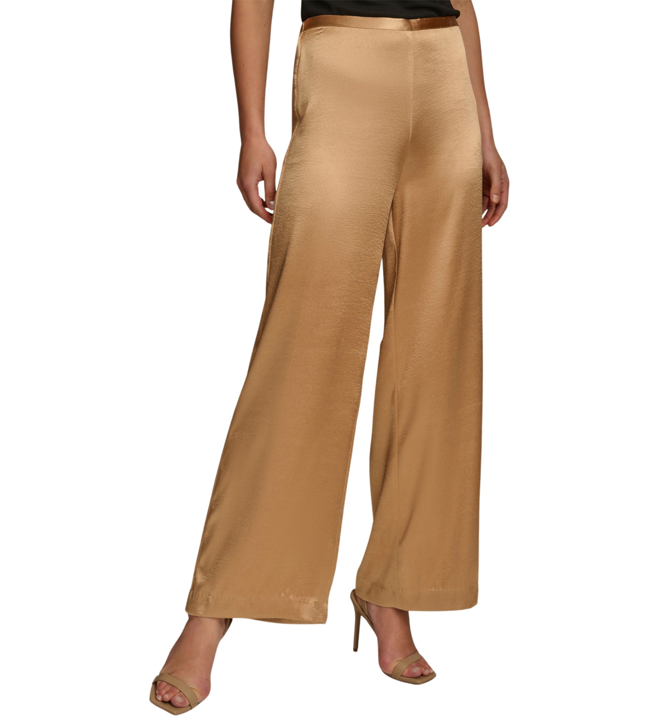 Womens Wide Leg Satin Pants