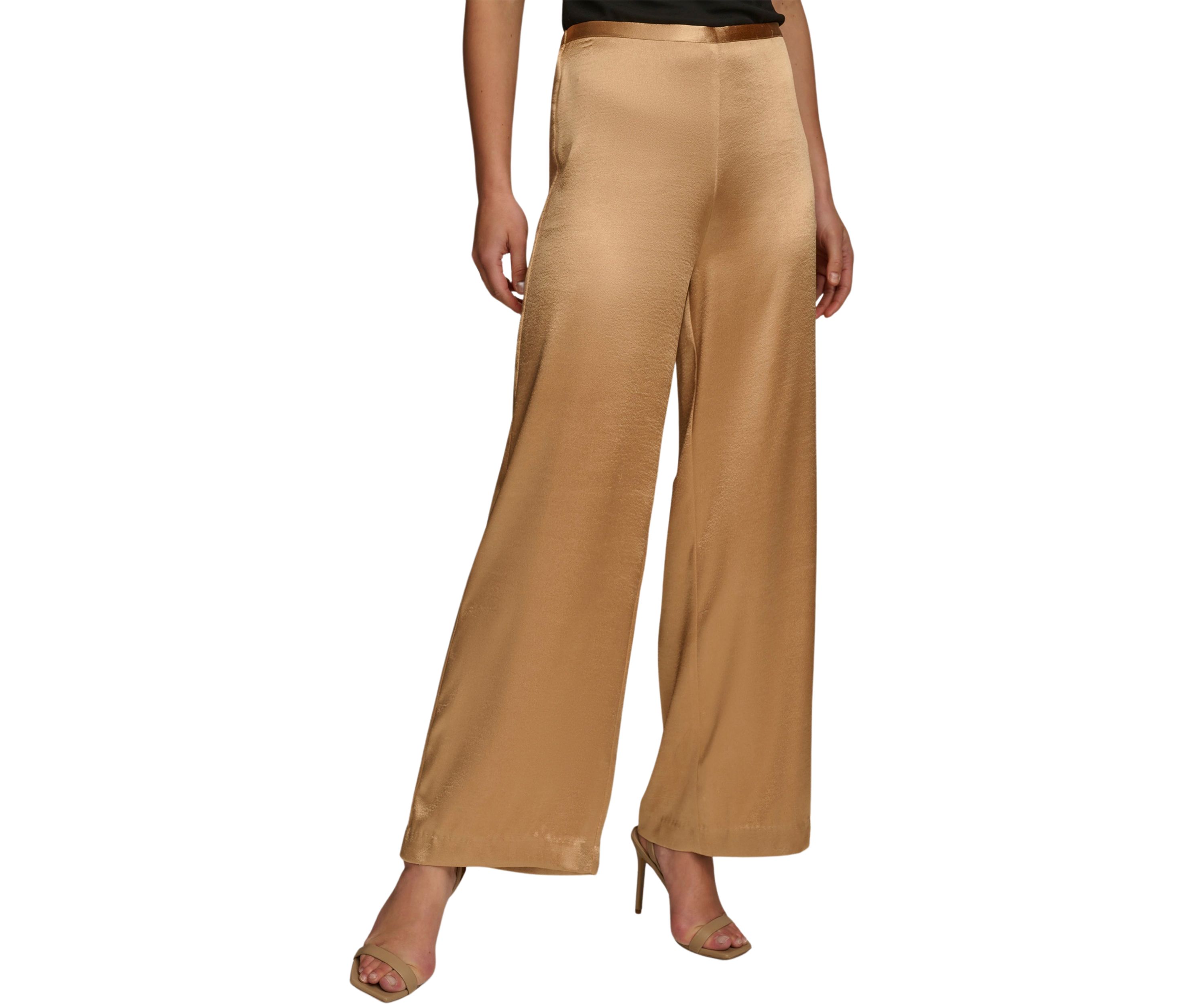 Womens Wide Leg Satin Pants