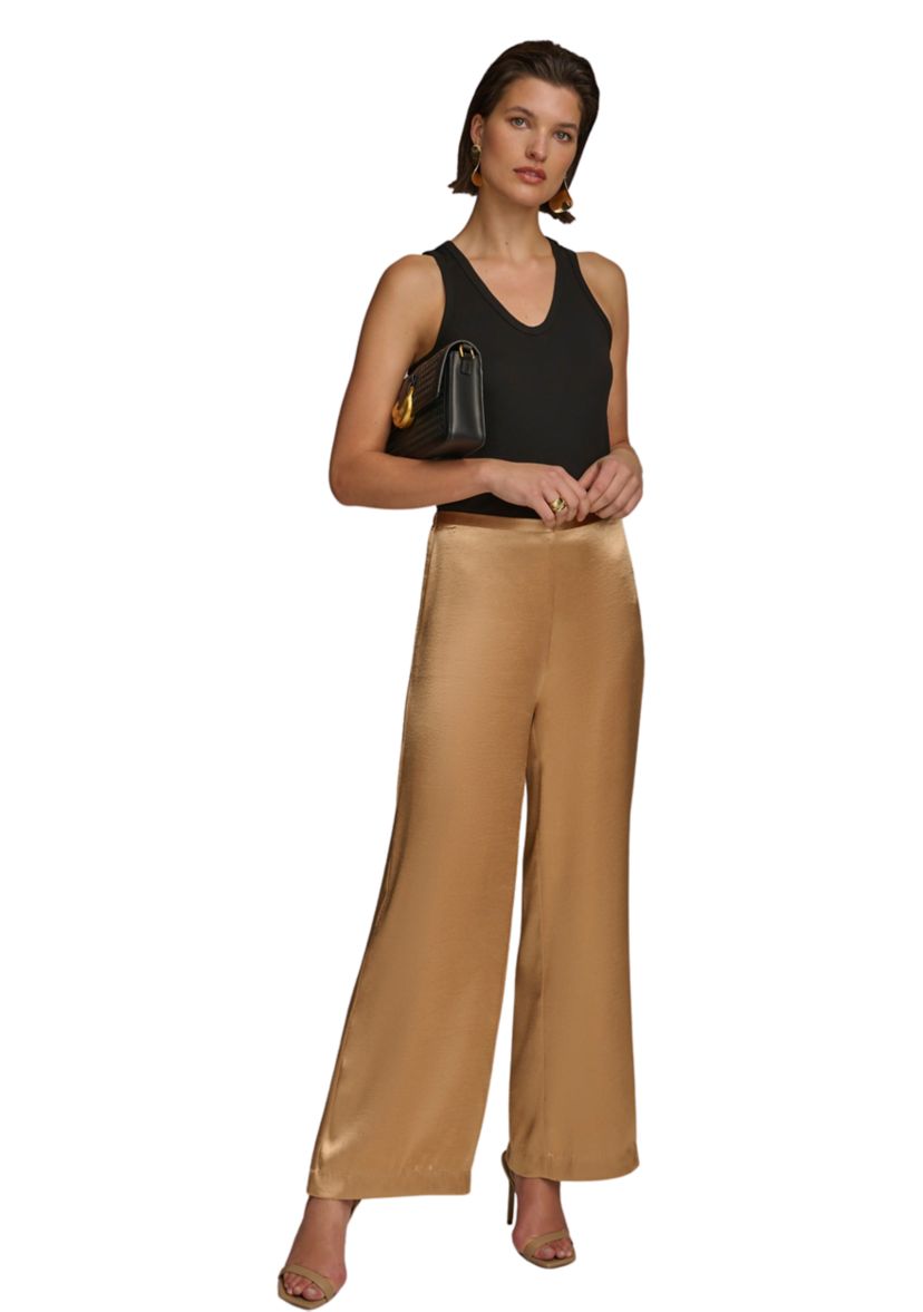 Womens Wide Leg Satin Pants