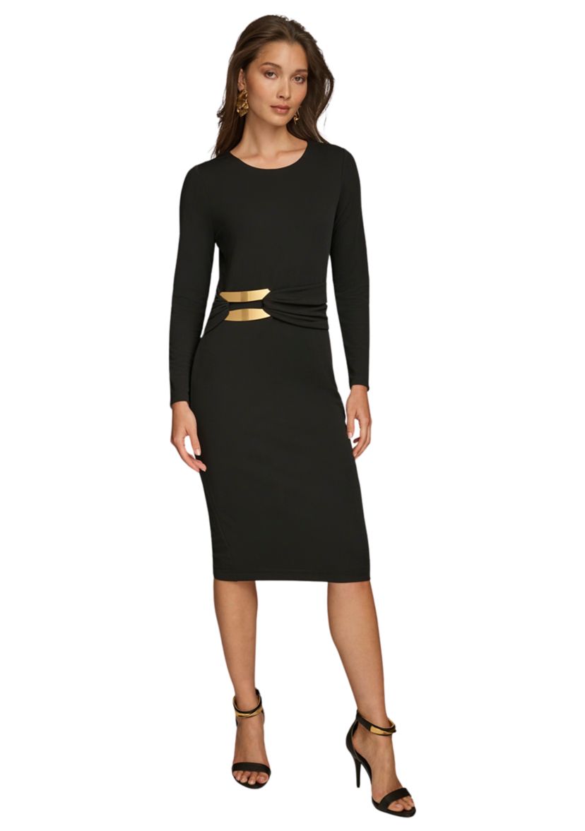 Womens Hardware Waist Midi Dress