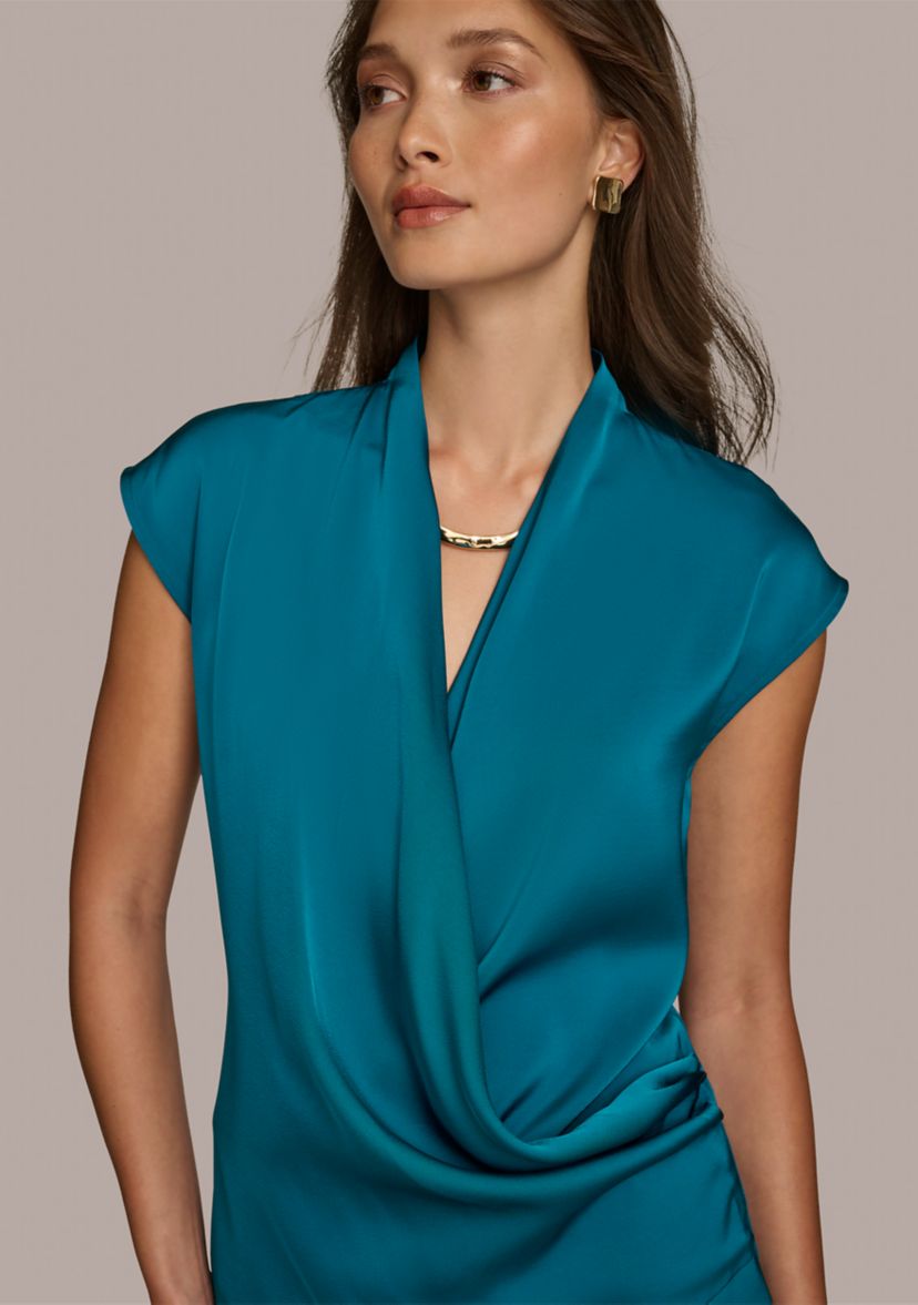 Womens Surplice Knit Blouse