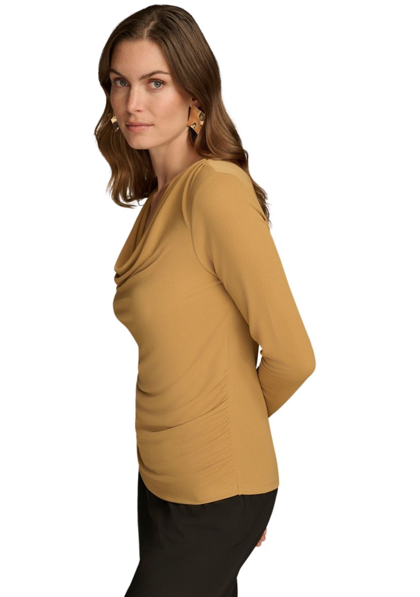 Womens Long Sleeve Cowl Neck Knit Top