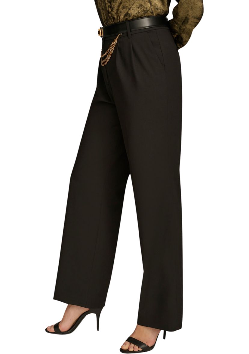 Womens Chain Belt Wide Leg Pants