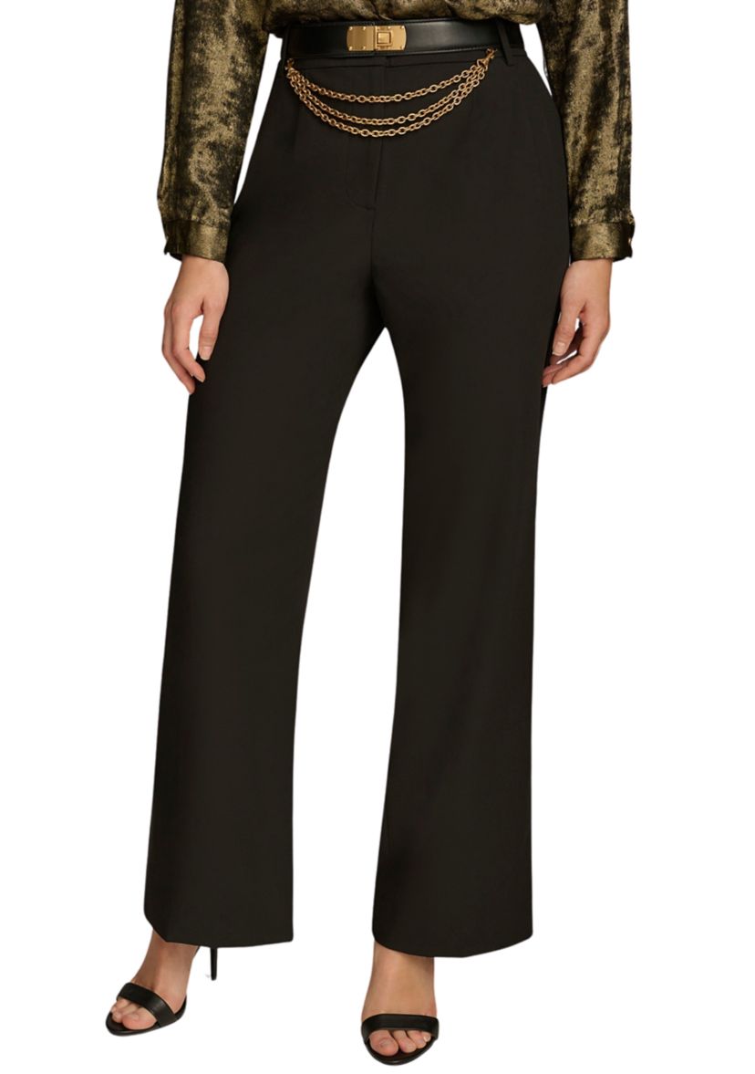 Womens Chain Belt Wide Leg Pants